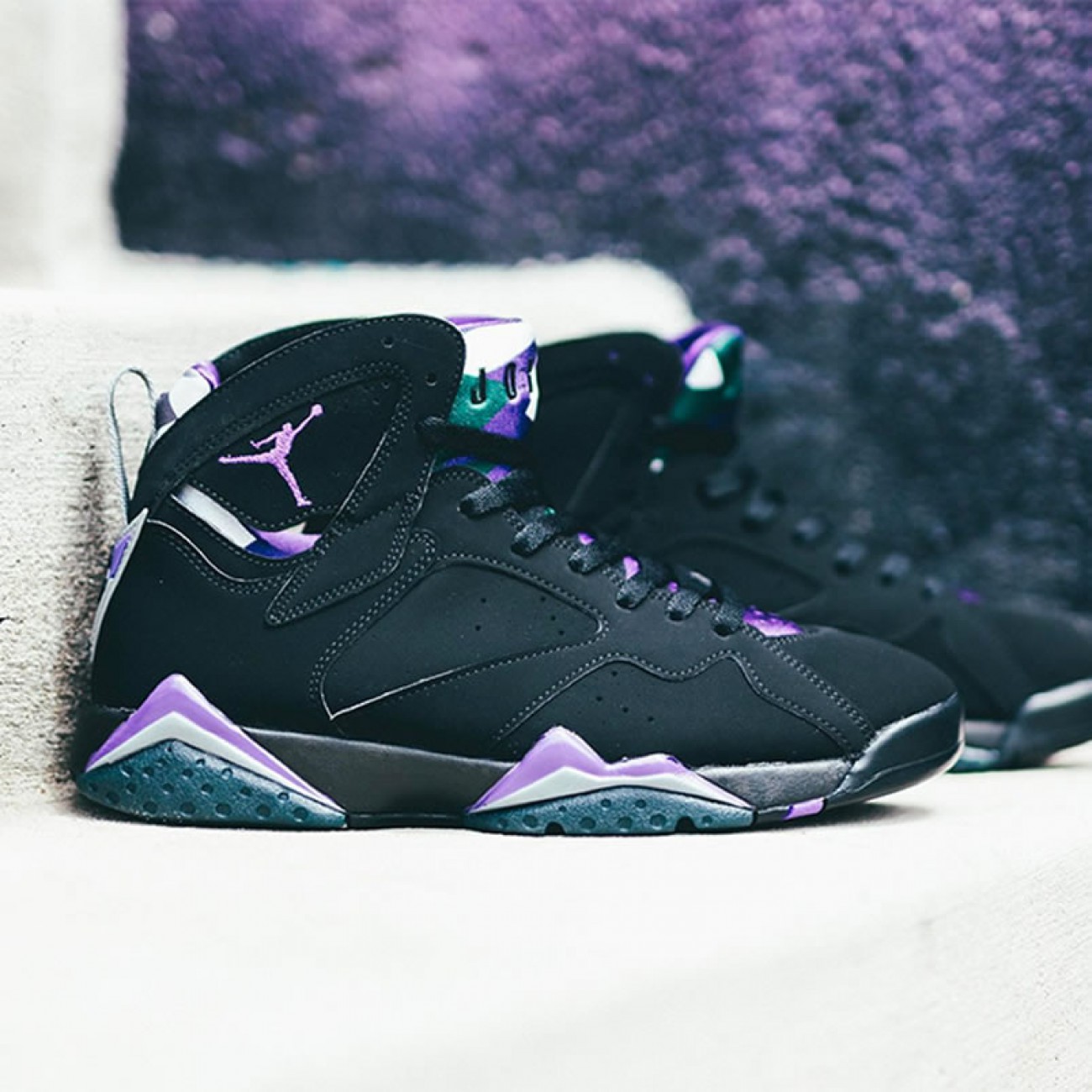 Air Jordan Retro 7 Ray Allen PE Black And Purple 304775-053