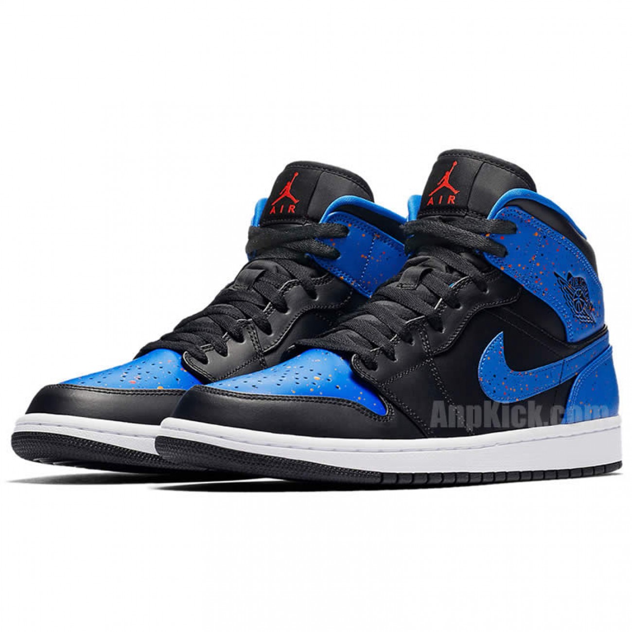 Air Jordan 1 Mid Royal Blue Paint Splatter Shoes 554724-048