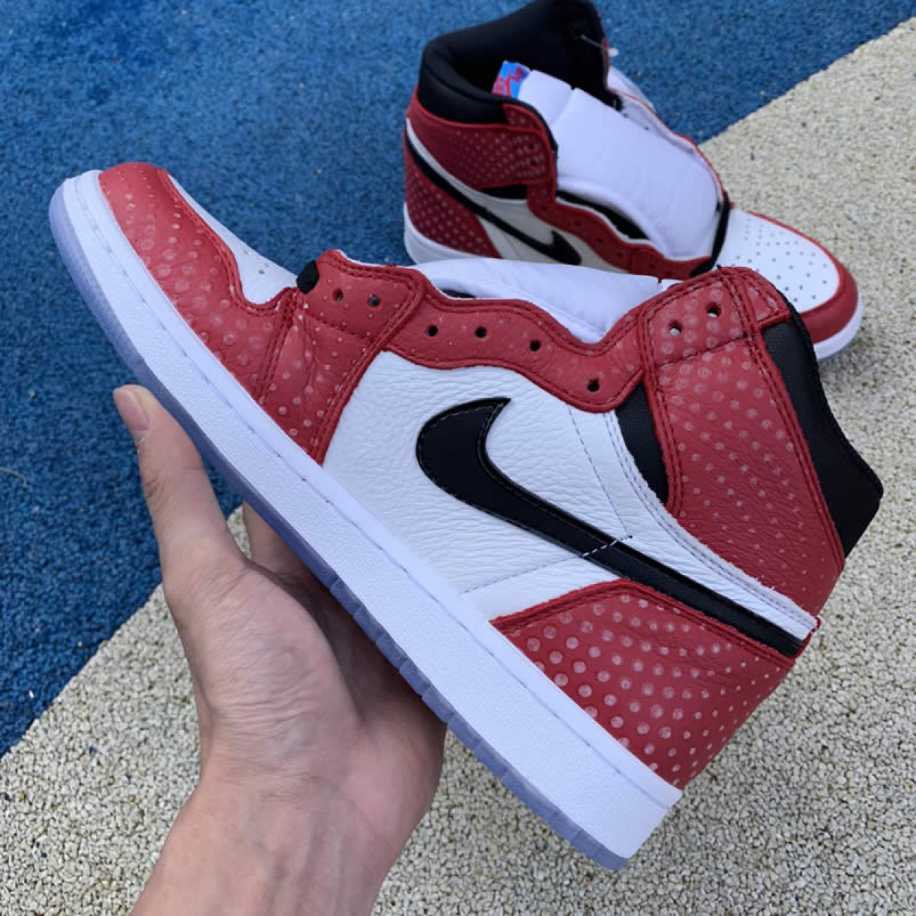 Air Jordan 1 Origin Story Spiderman Mens 555088-602 GS 575441-602