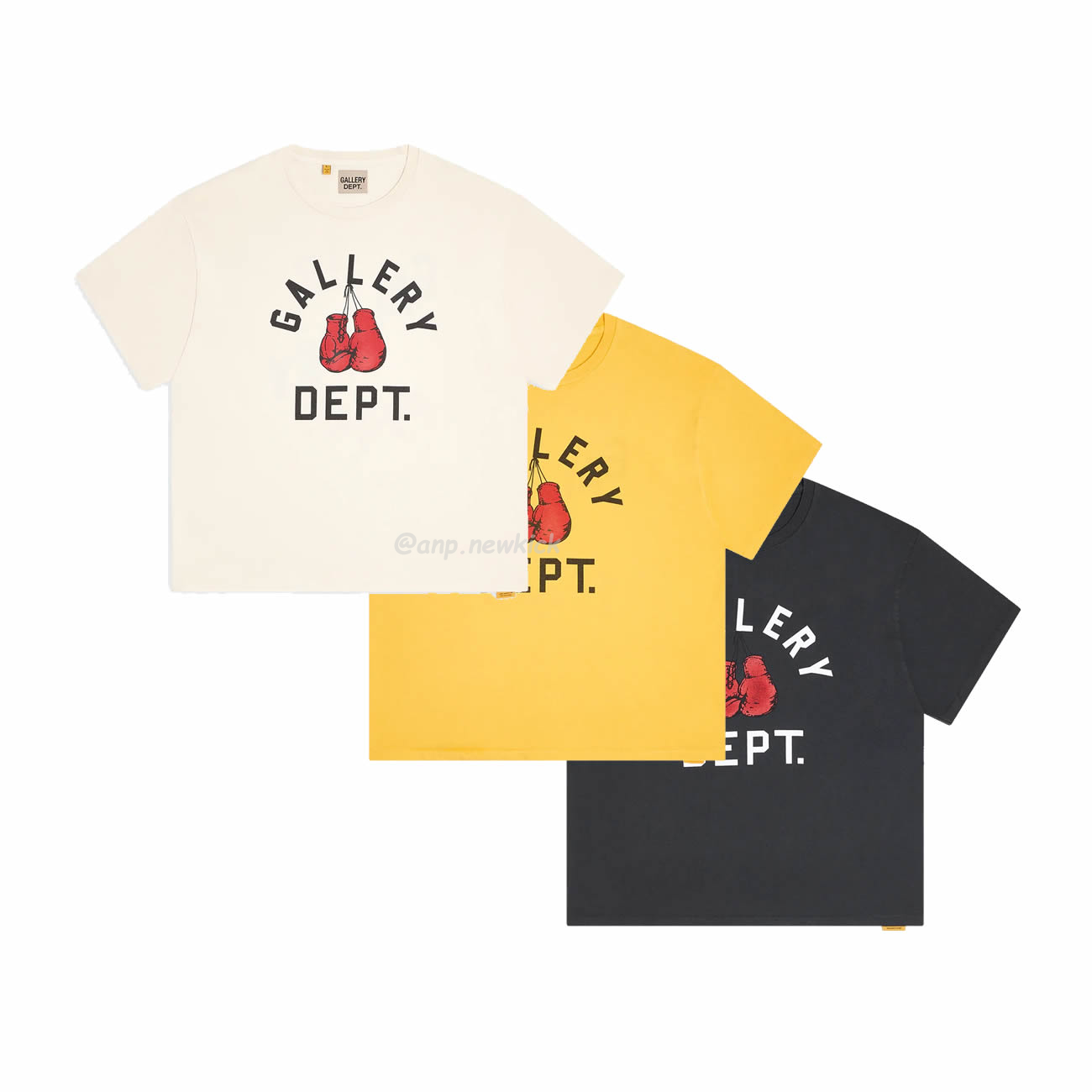 GALLERY DEPT. Boxing Merch Yellow Black Beige T-shirt