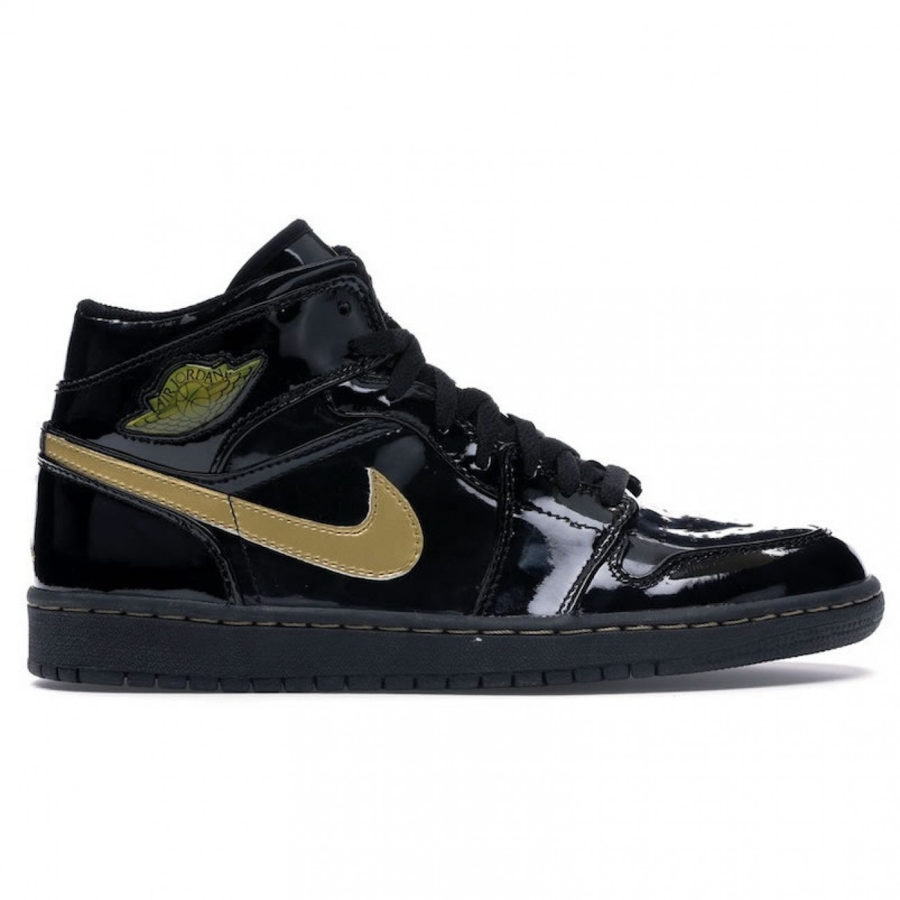 Air Jordan 1 High OG Black Gold Patent Leather New Release Date 555088-032