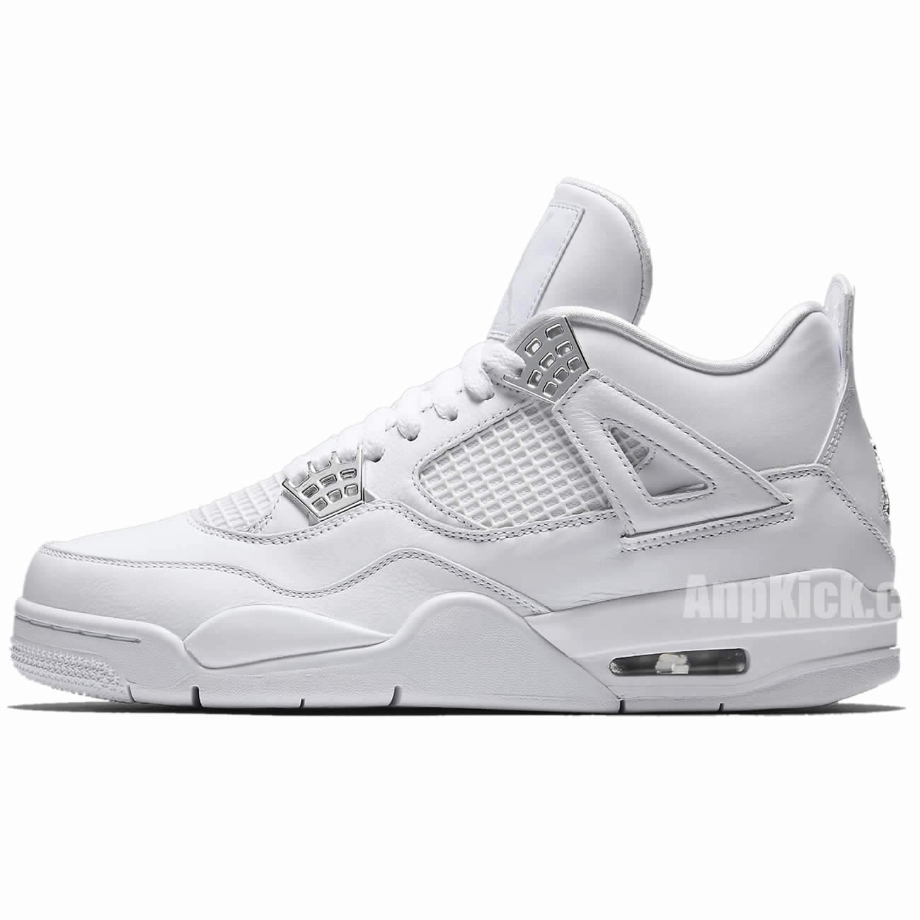 Air Jordan 4 All White/Silver Pure Money Mens GS For Sale 308497-100