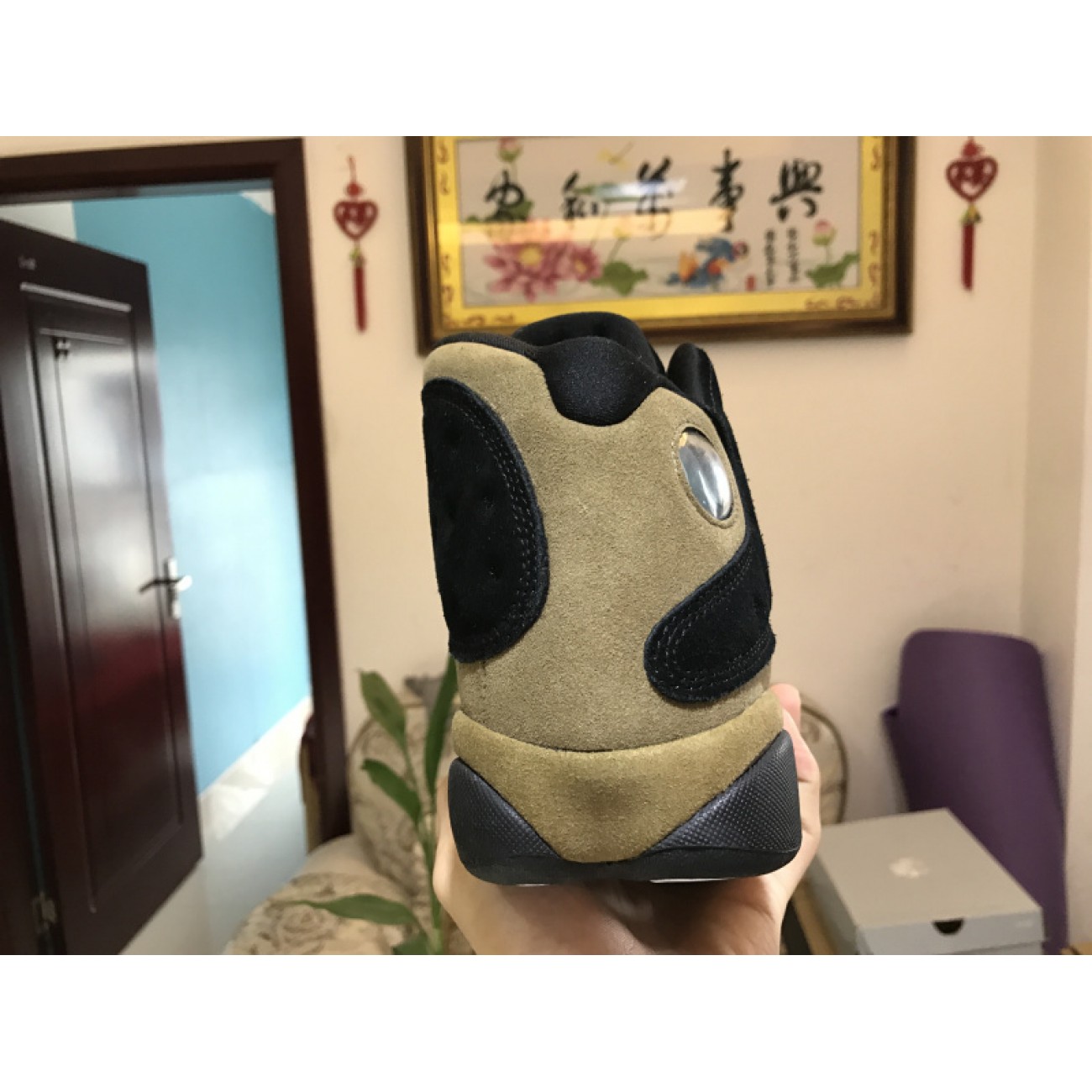 Air Jordan 13 Olive Jumpman Logo 414571-006