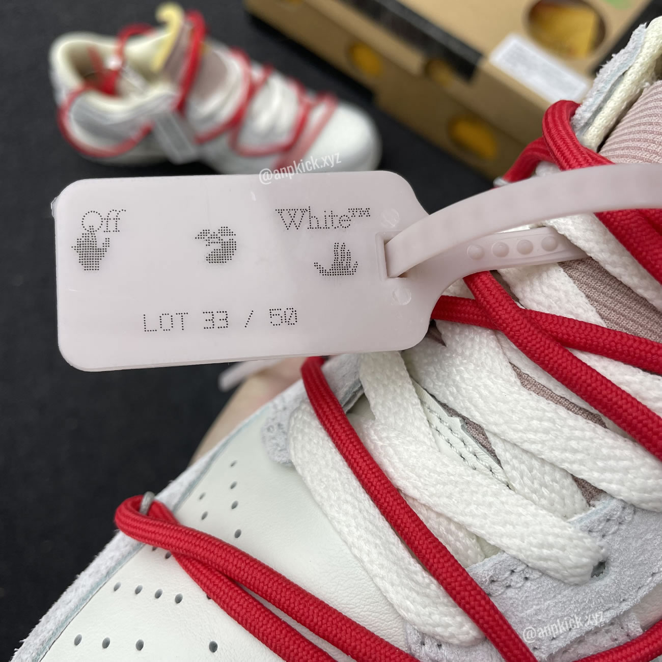 Off-White x Nike SB Dunk Low Lot 33 of 50 Sail/Neutral Grey-Chile Red DJ0950-118