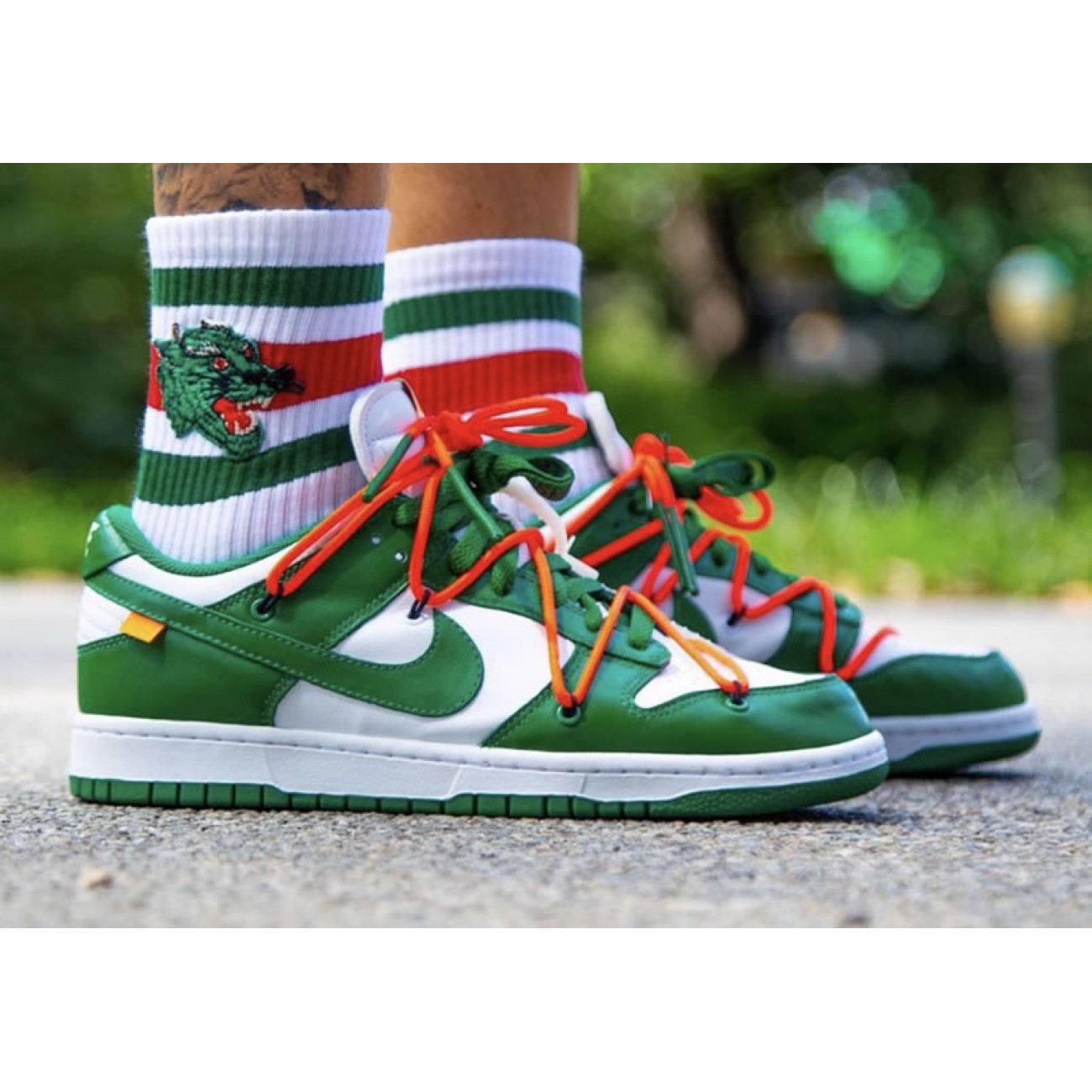 Off-White x Nike Dunk Low Pine Green Release Date CT0856-100