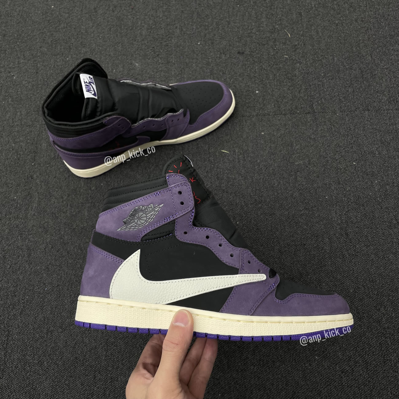 Travis Scott x Air Jordan 1 High OG SP Purple/Black Custom Making