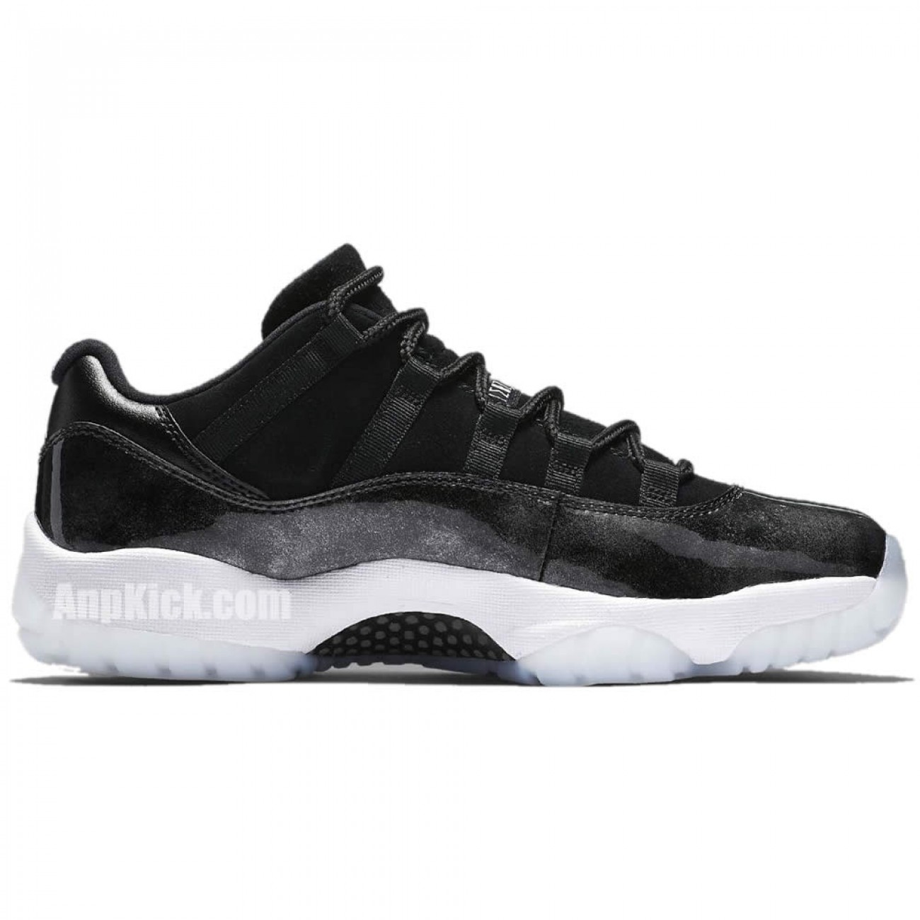 Air Jordan 11 Low Barons Black On Feet Grade School For Sale 528895-010
