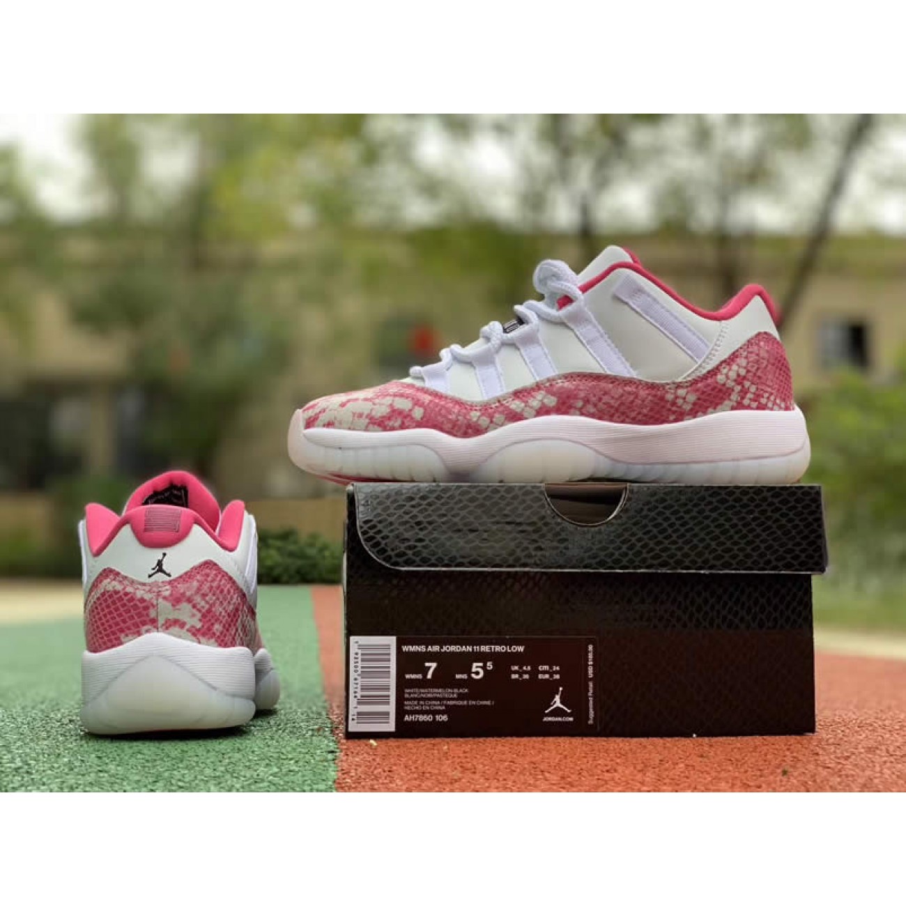 Air Jordan 11 Low Womens Wmns Snakeskin 2019 Pink Shoes AH7860-106
