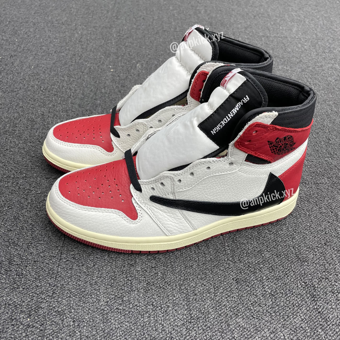 Travis Scott x Air Jordan 1 High OG SP White Red/Black x Fragment Custom Making