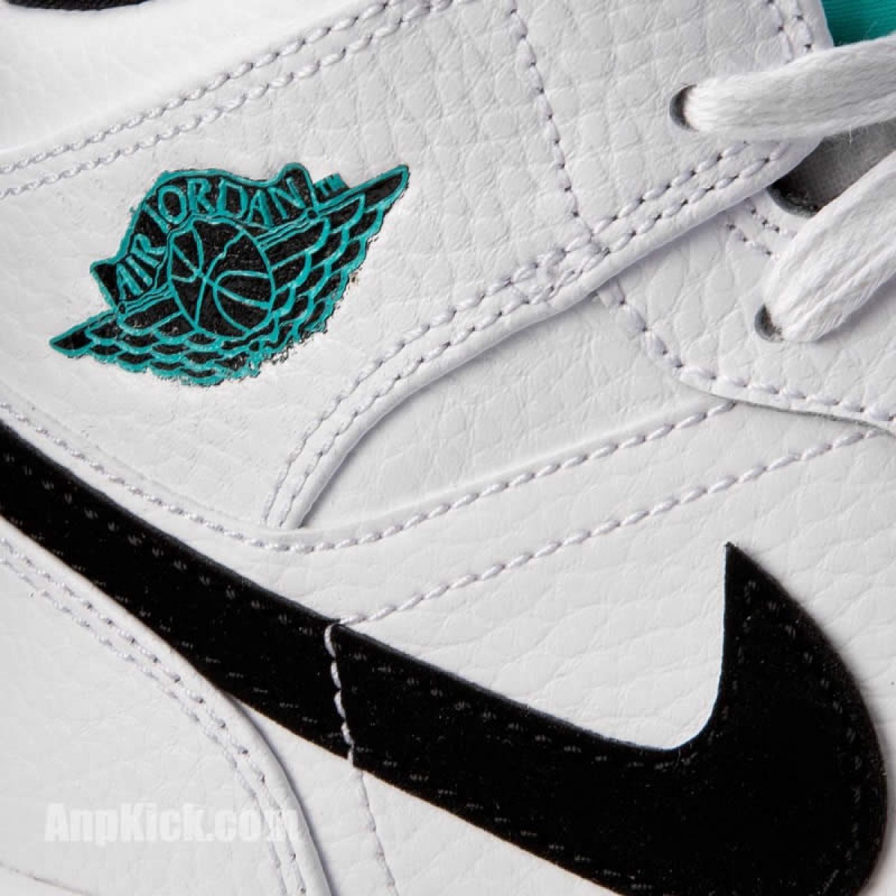 Air Jordan 1 Mid GS Womens Hyper Jade AJ1 Black/White/Green 554725-122