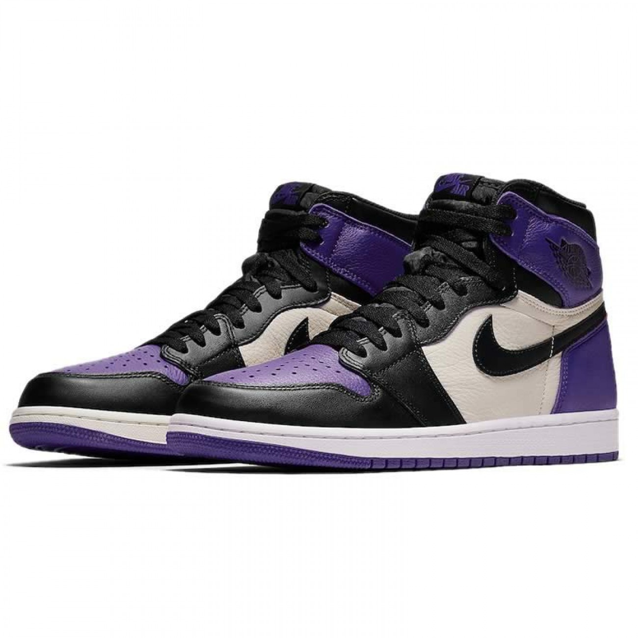 Air Jordan 1 Retro High OG Court Purple Sail Black For Sale Mens Wmns GS Size 555088-501