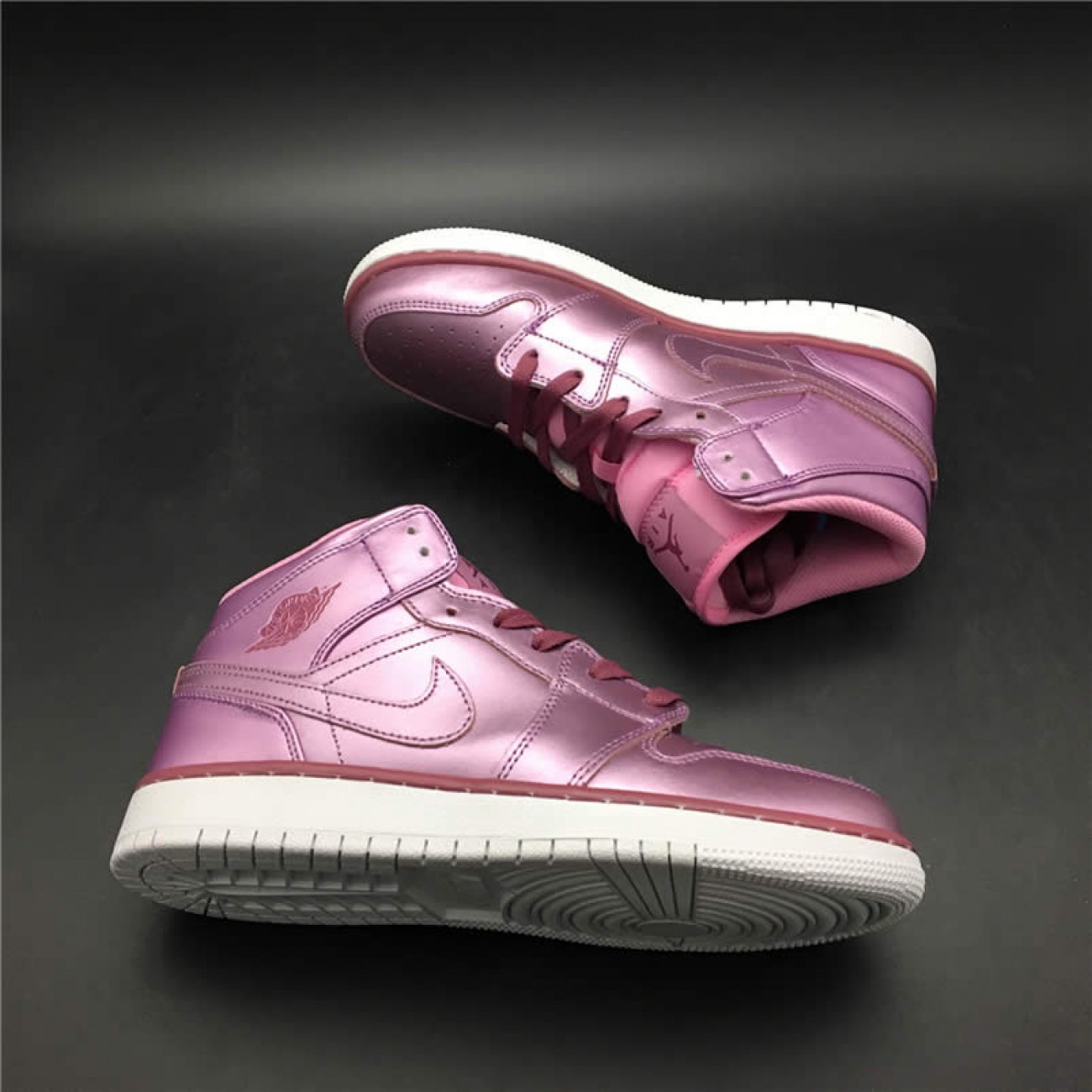 Air Jordan 1 Mid SE Pink Rise AJ1 Kids GS Shoes AV5174-640