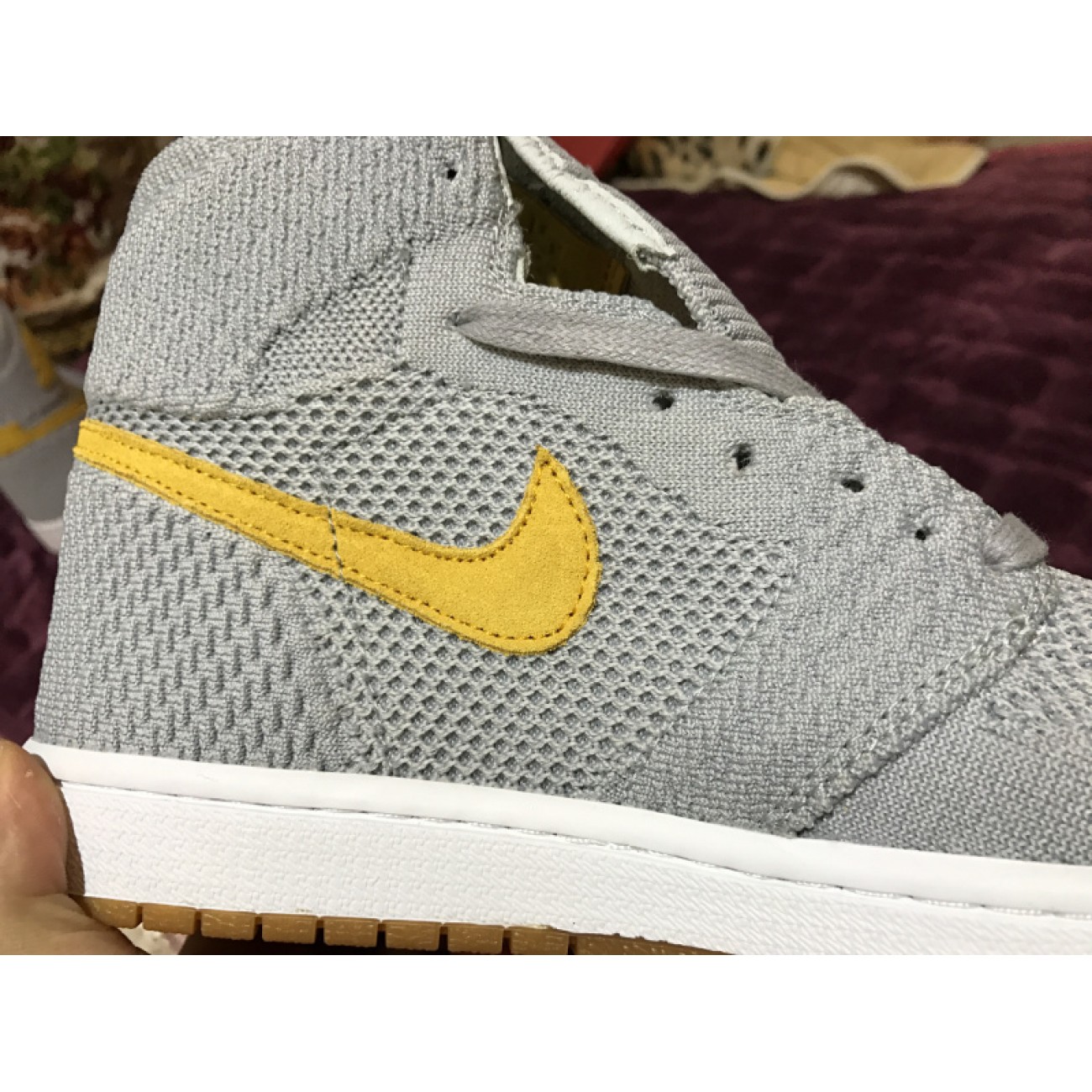 Air Jordon1 Flyknit Grey/Orange 919704-025