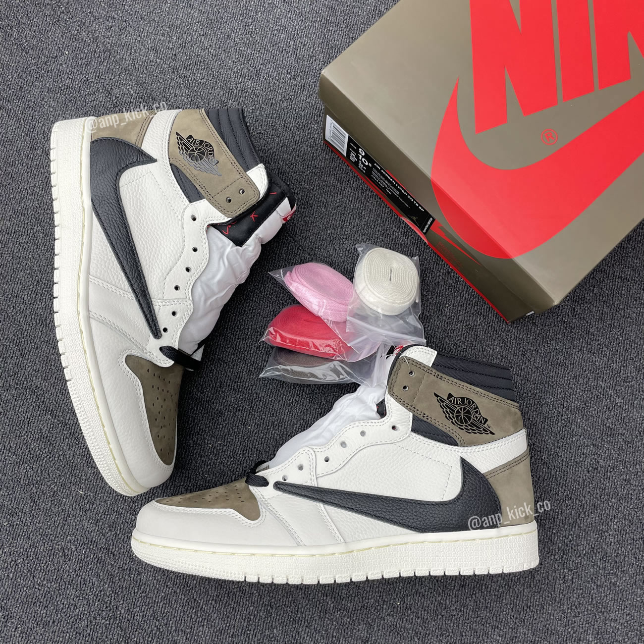 Travis Scott x Air Jordan 1 High OG SP White Brown/Black x Fragment Custom Making