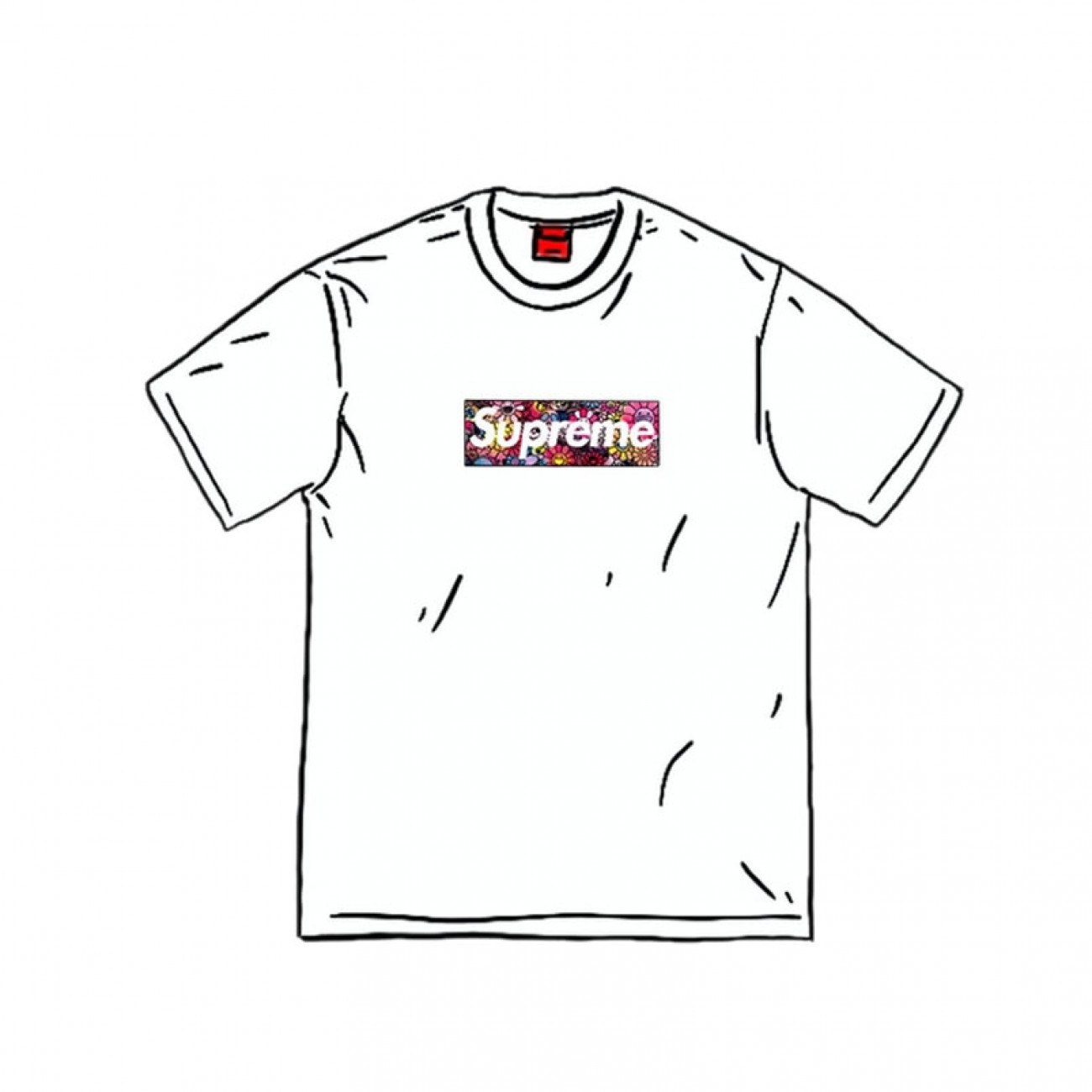Supreme x COVID-19 Relief Box Logo Tee T-Shirt Takashi Murakami KaiKai KiKi Flower Skulls