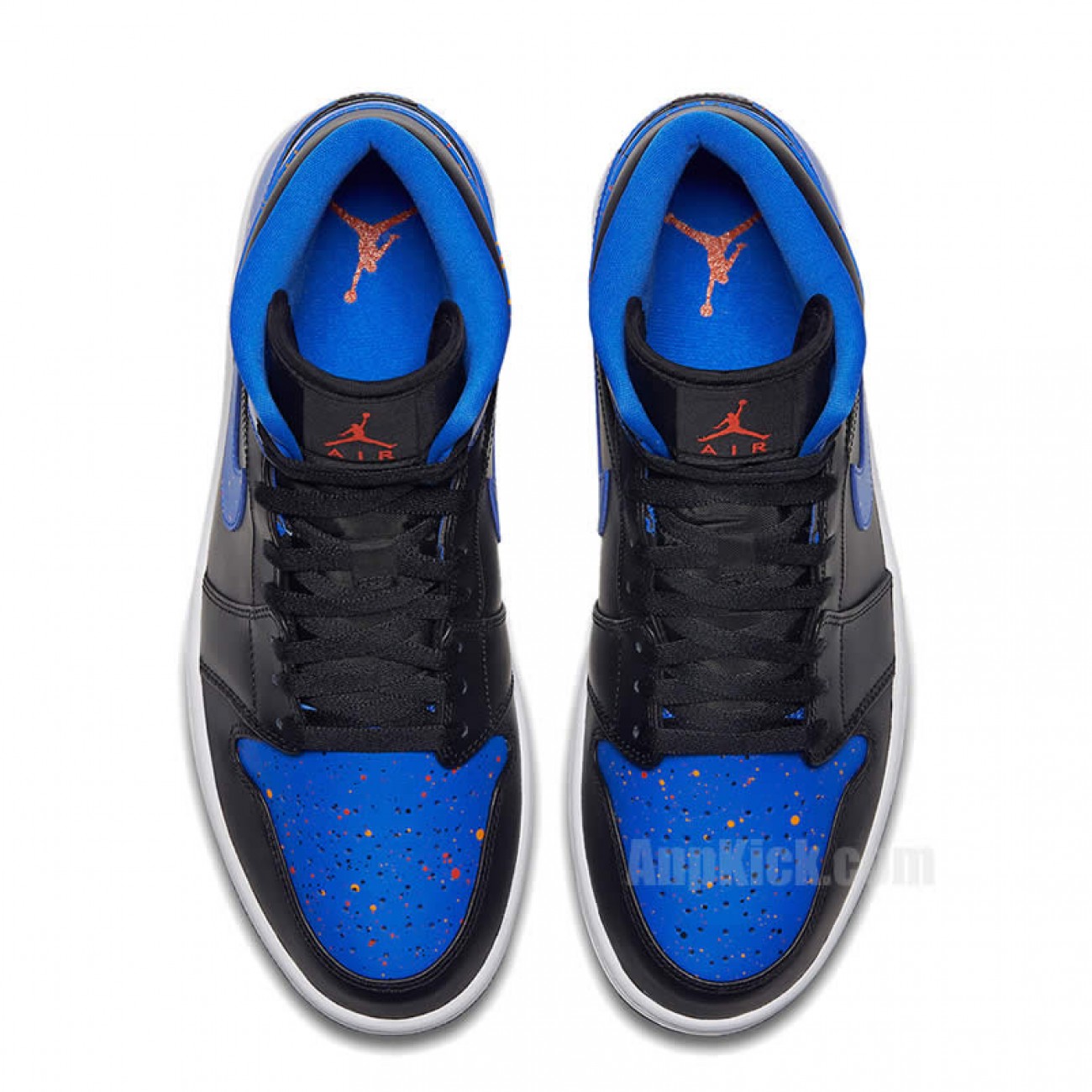 Air Jordan 1 Mid Royal Blue Paint Splatter Shoes 554724-048