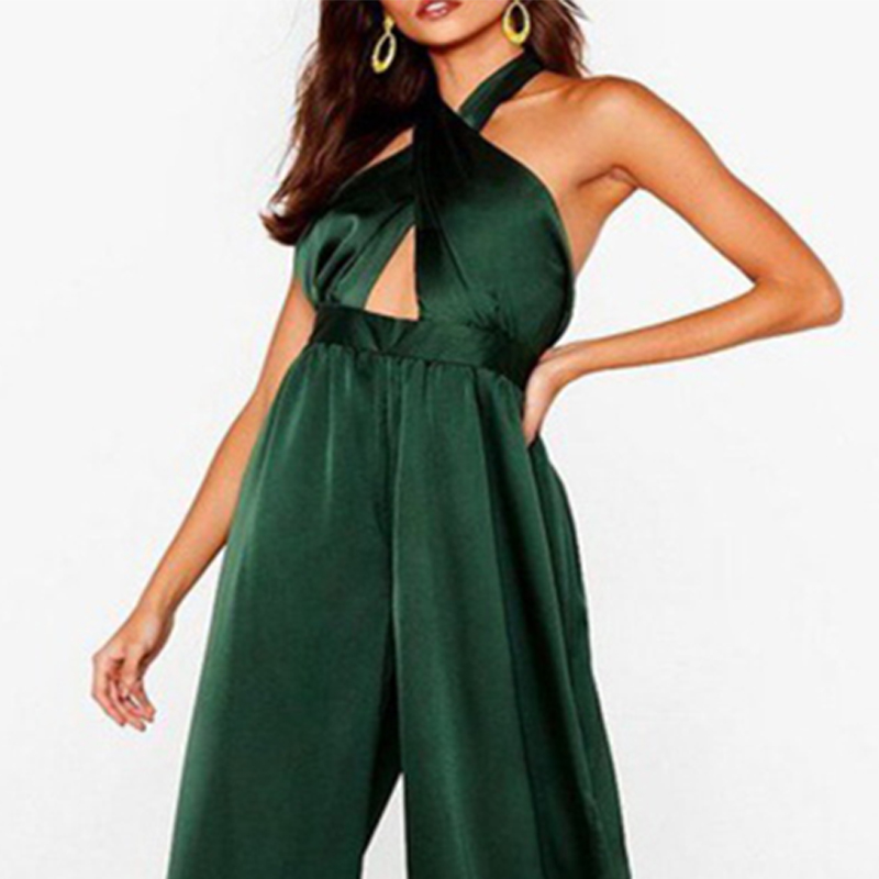 European And American Women's Neck Jumpsuit
