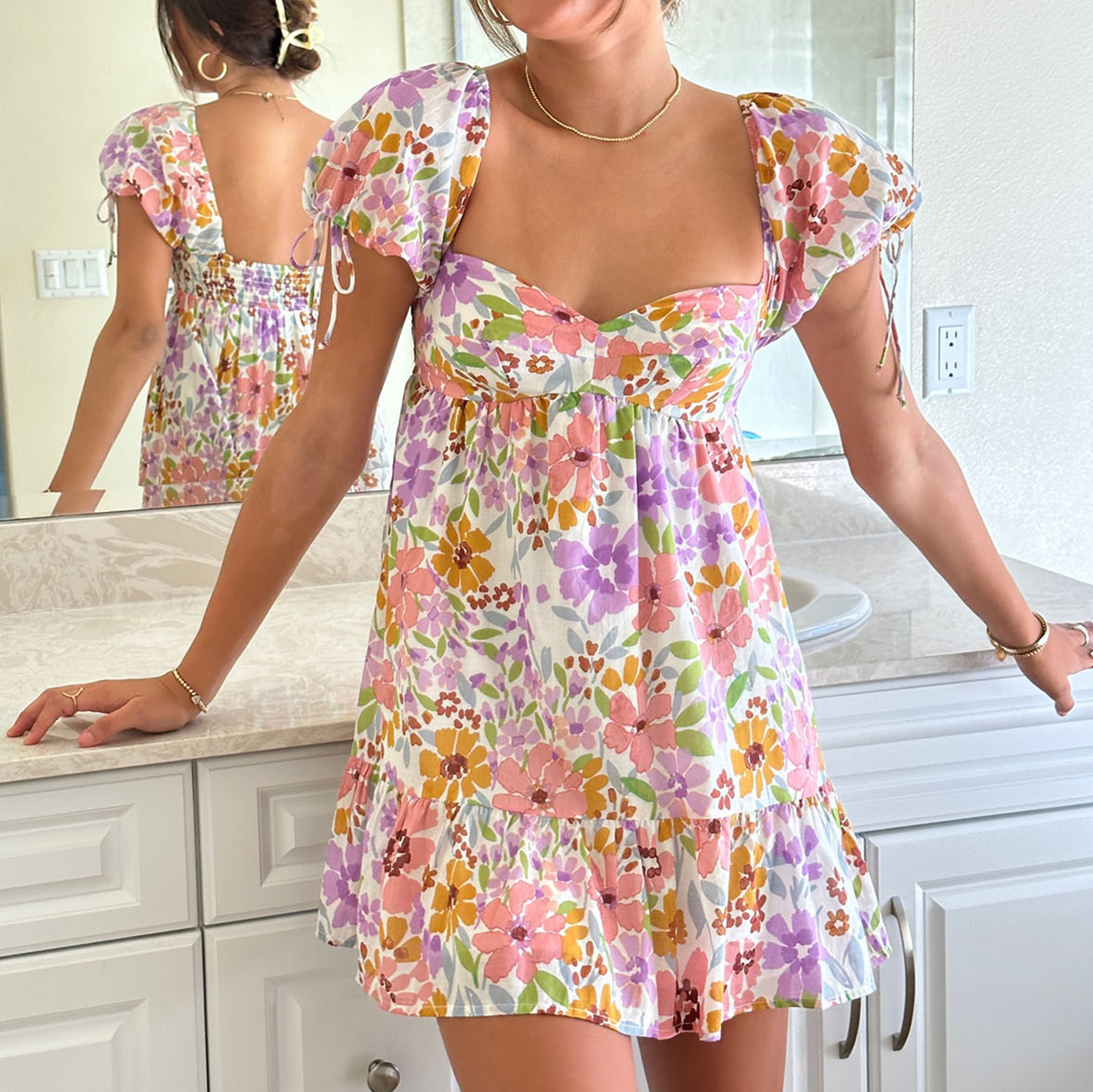 Sweet Spring Floral Mini Dress
