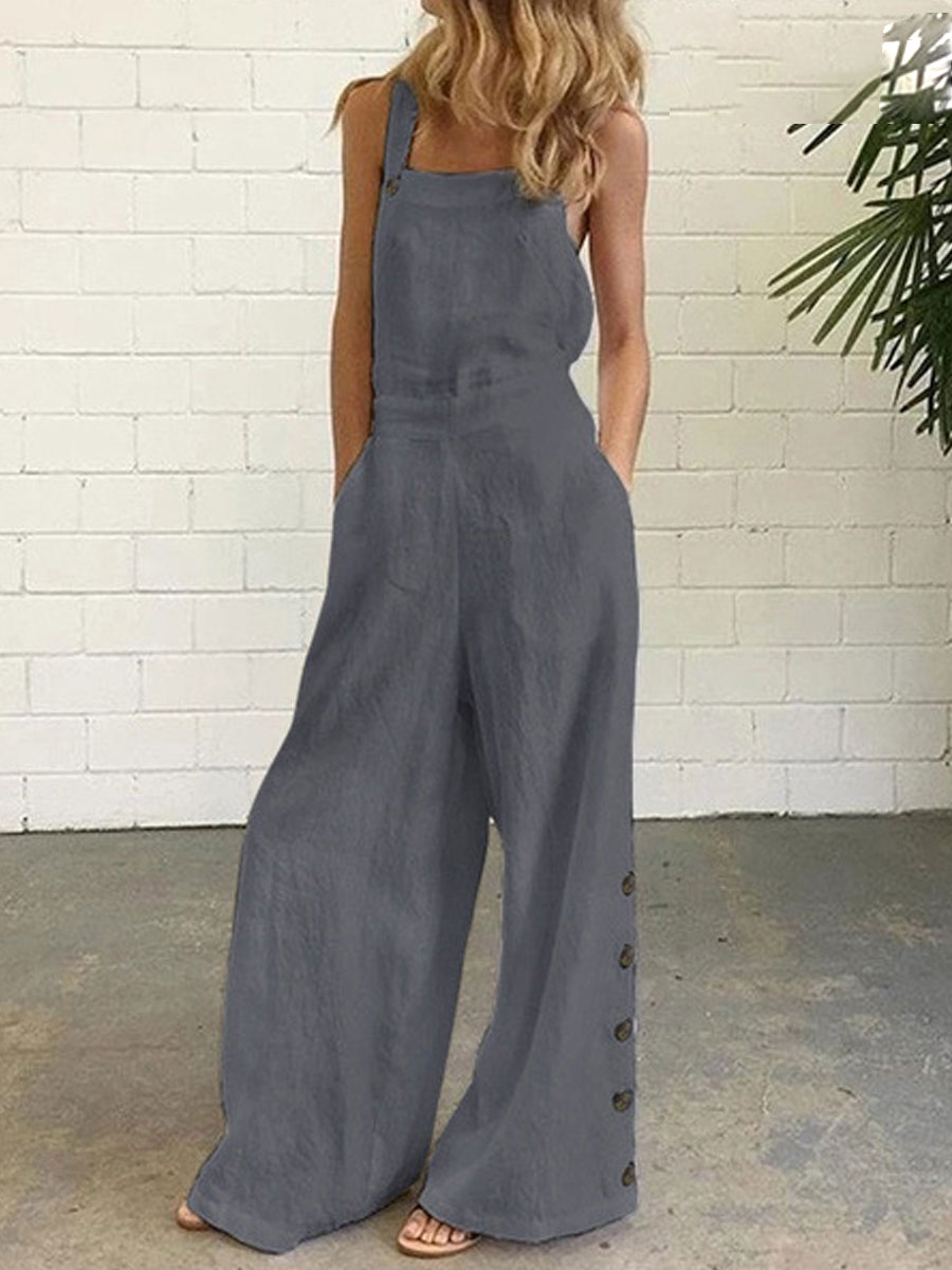 Casual Loose Solid Color Summer Jumpsuit