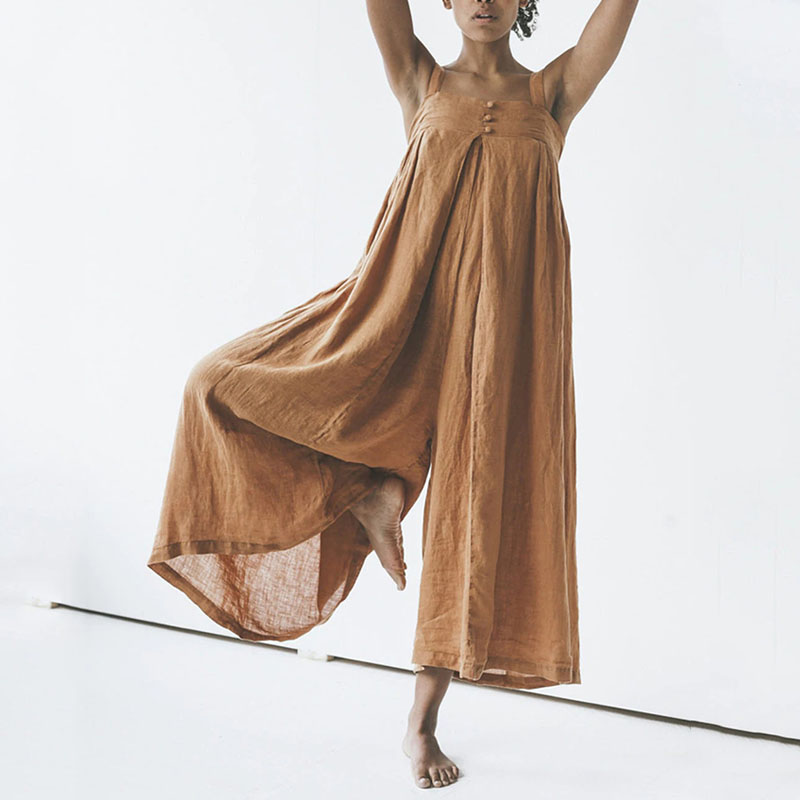 Ladies Linen Loose Jumpsuit