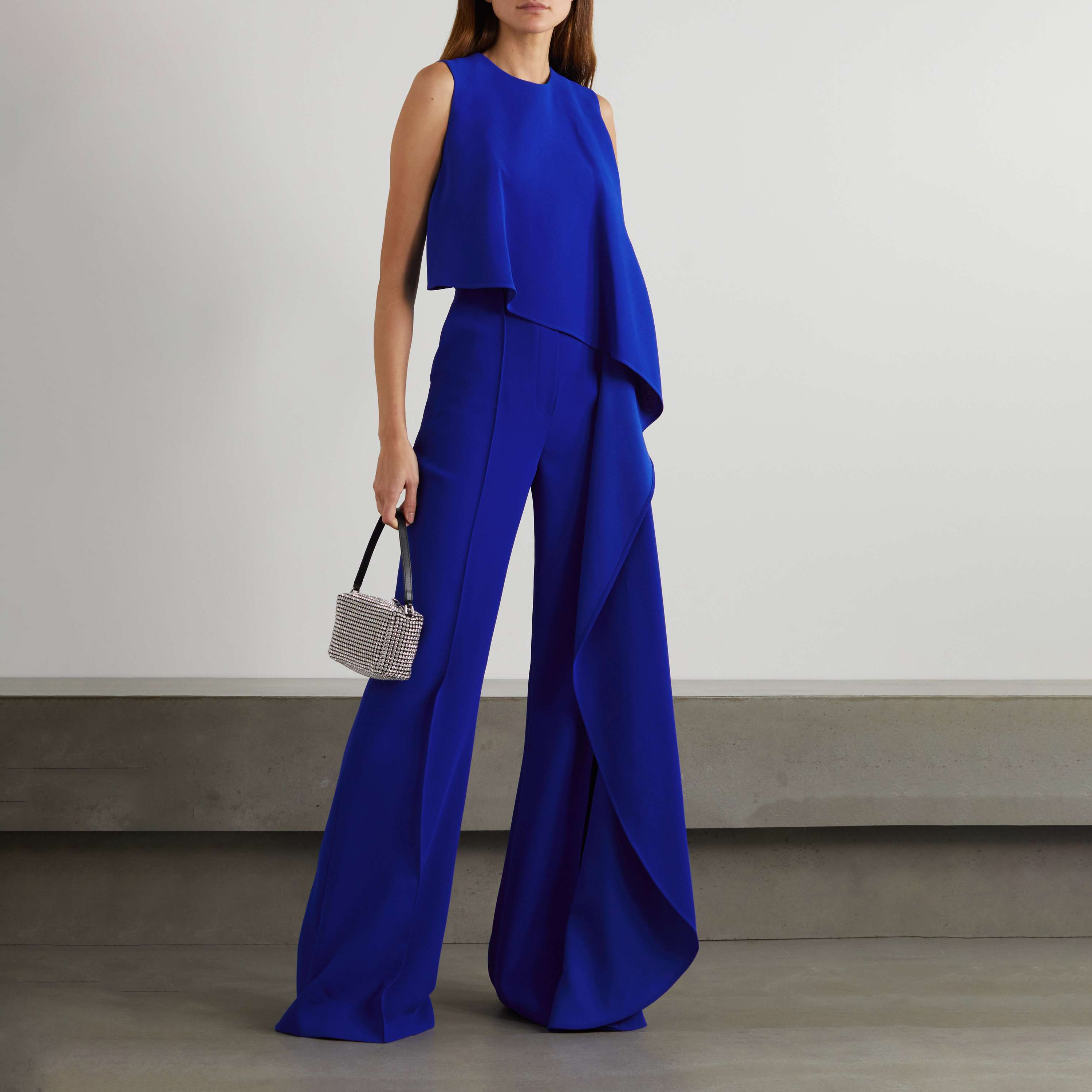 Women's Elegant Asymmetric Ruffle Trousers Jumpsuit