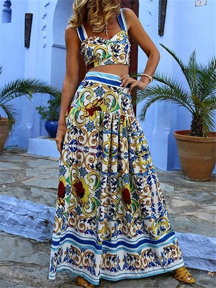 Casual Vacation Vacation Vest Skirt Suit