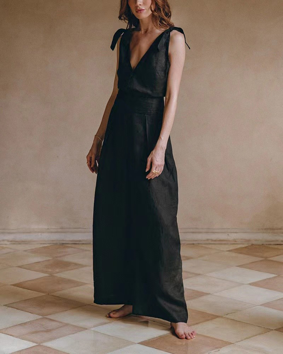 Bow Tie Tie Jumpsuit Women's New Jumpsuit