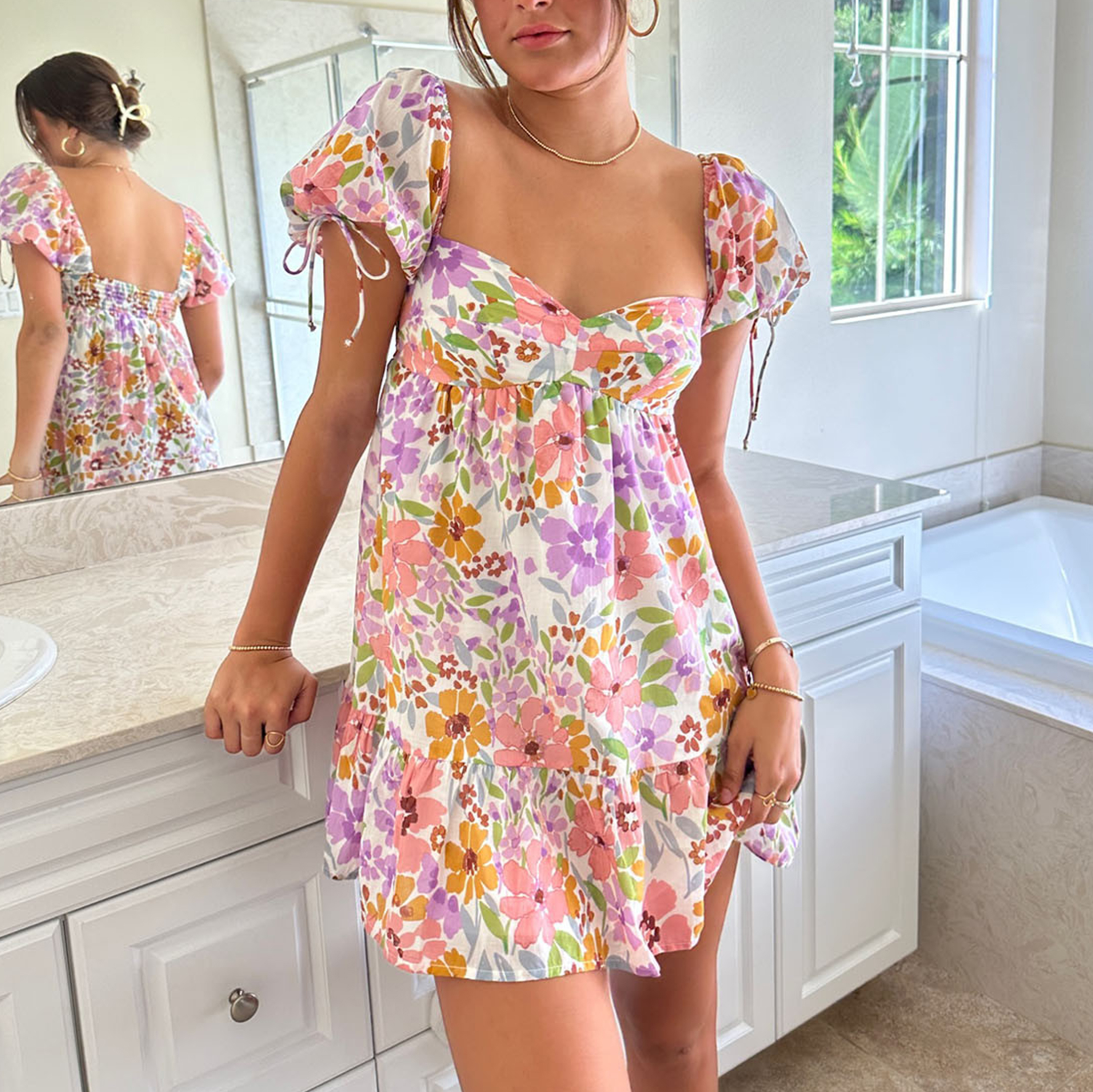 Sweet Spring Floral Mini Dress