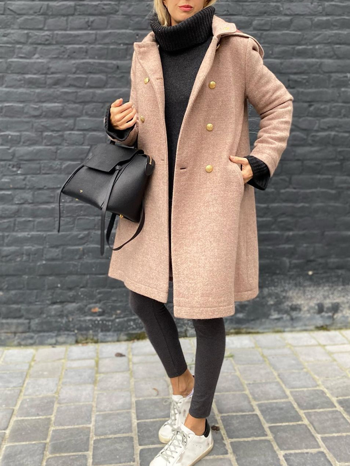 Casual Button And Hoodie Woollen Coat