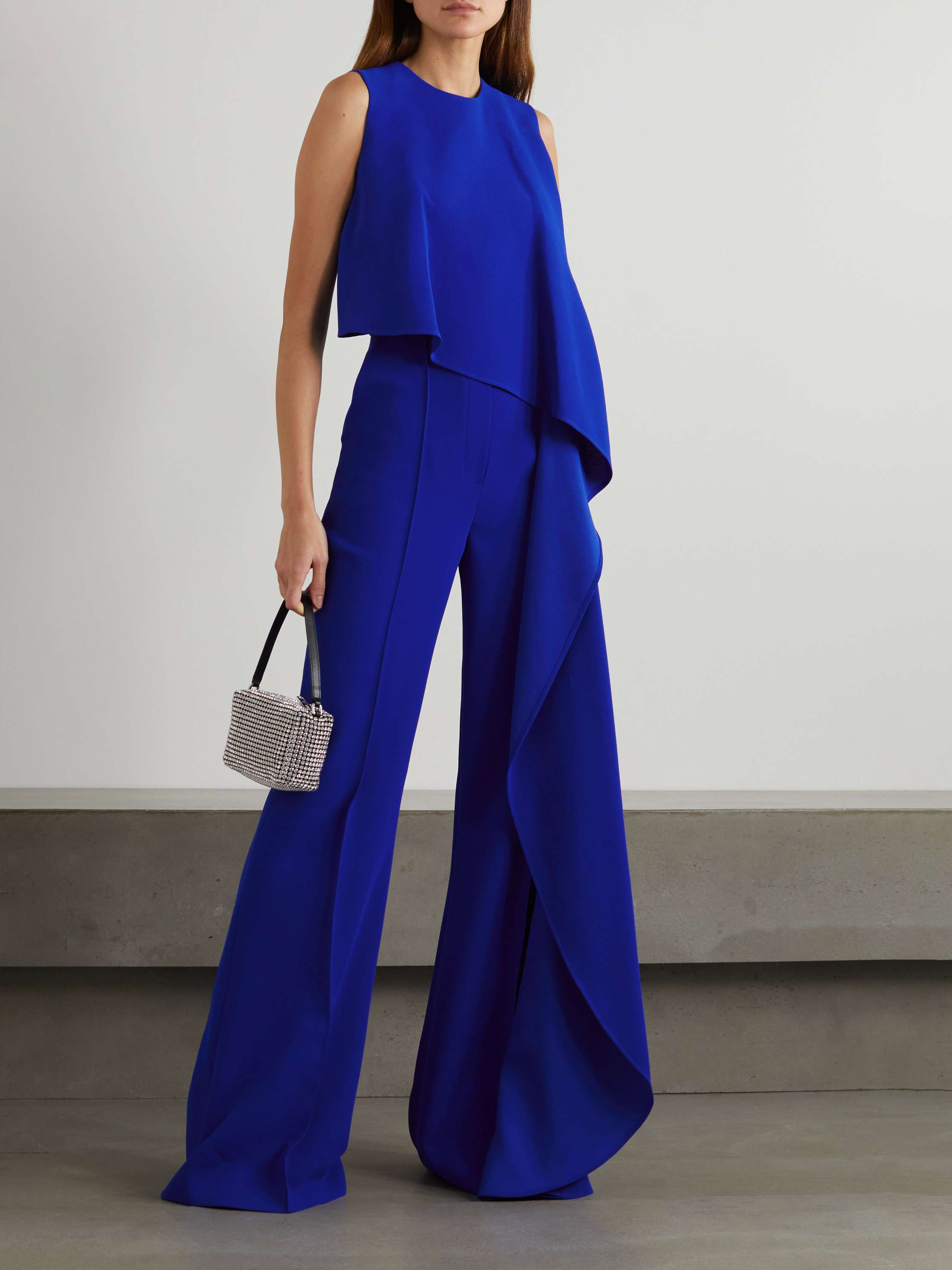 Women's Elegant Asymmetric Ruffle Trousers Jumpsuit