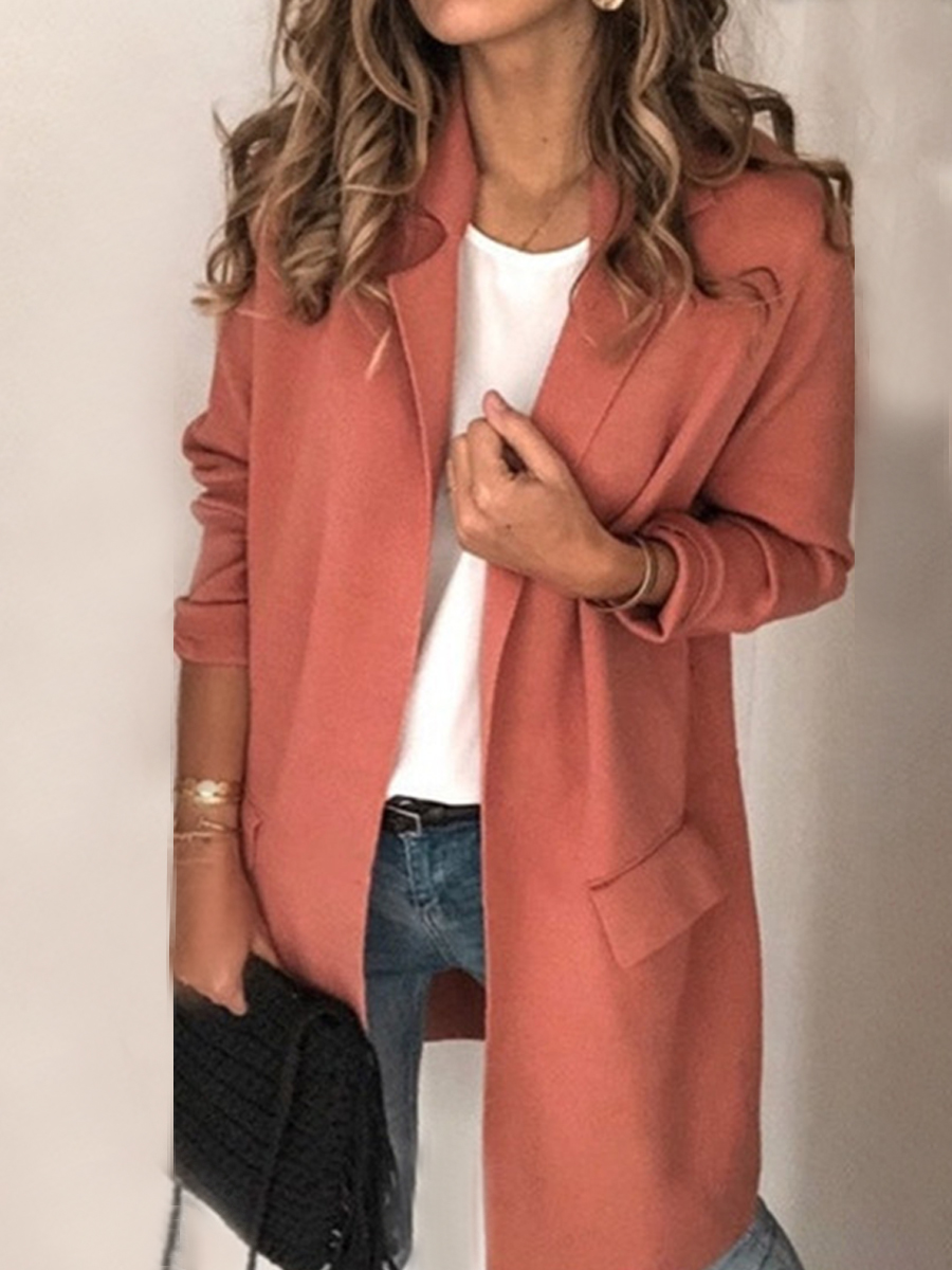 Plain Pocket Casual Blazer