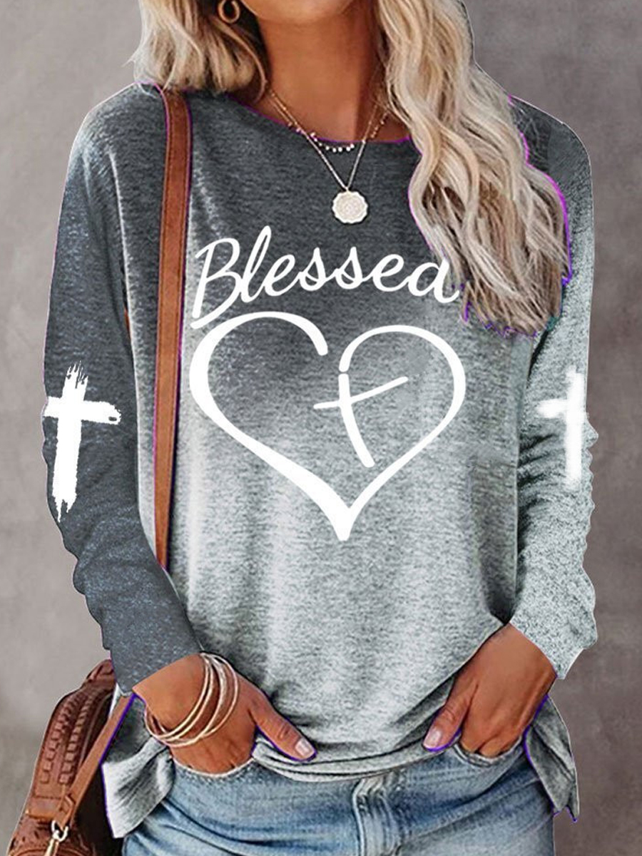 Casual Letter Print Long Sleeve T-Shirt