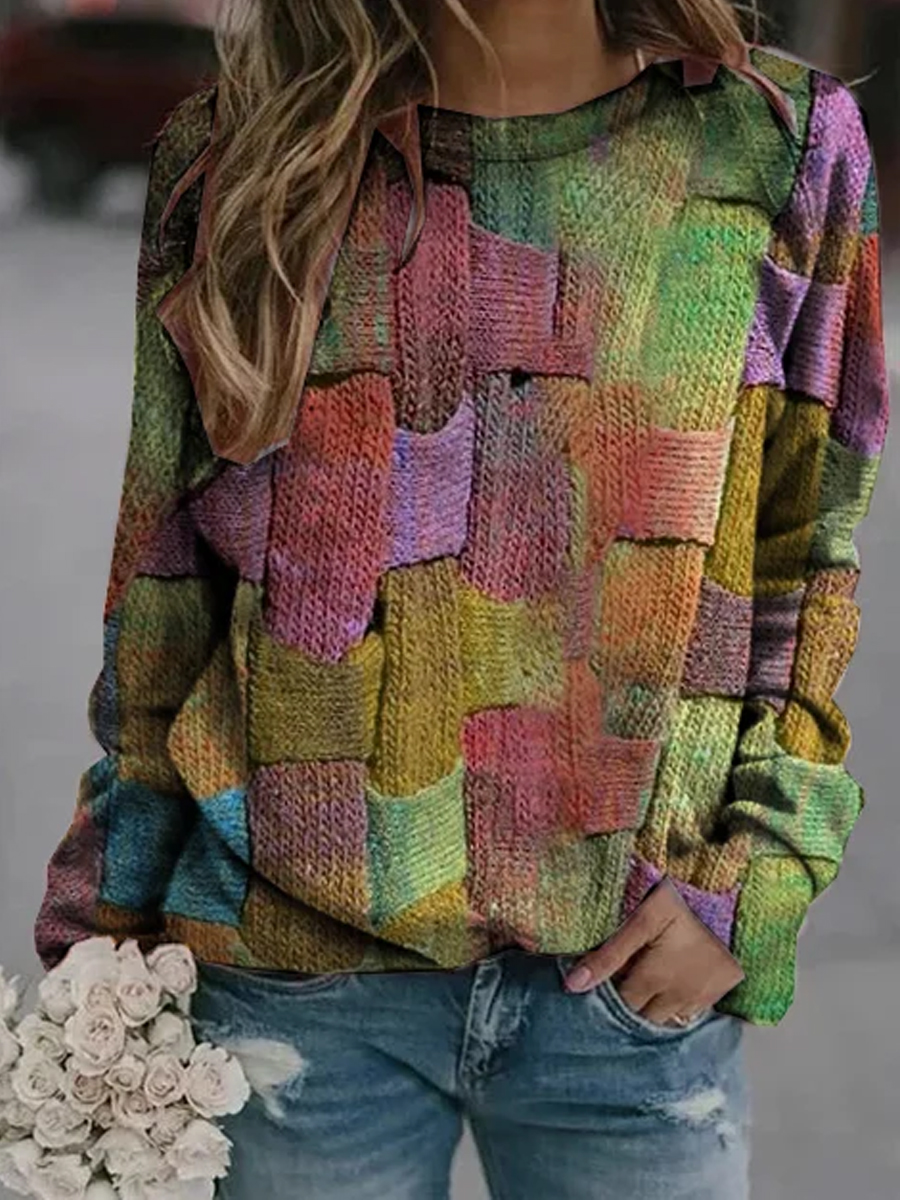 Casual Printed Long-Sleeved T-Shirt