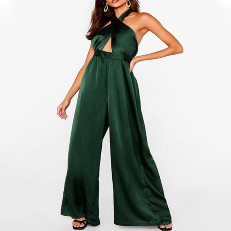 European And American Women's Neck Jumpsuit