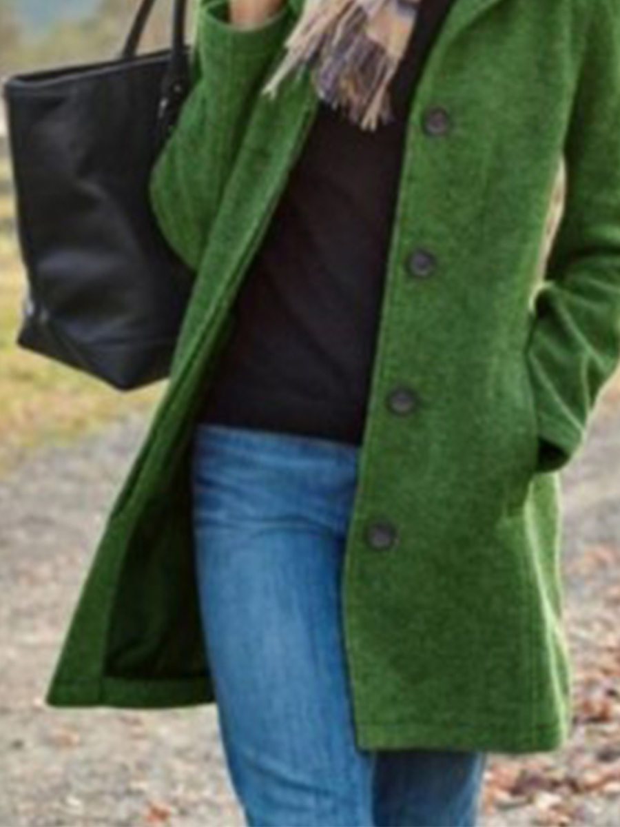 Ladies Casual Retro Woolen Coat