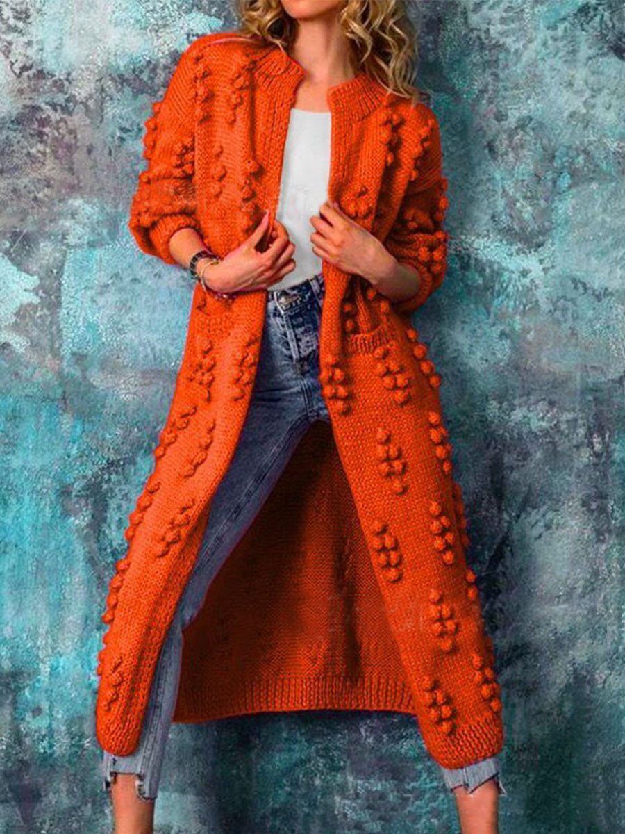 Fashion Poor Stitching Solid Color Sweater Coat