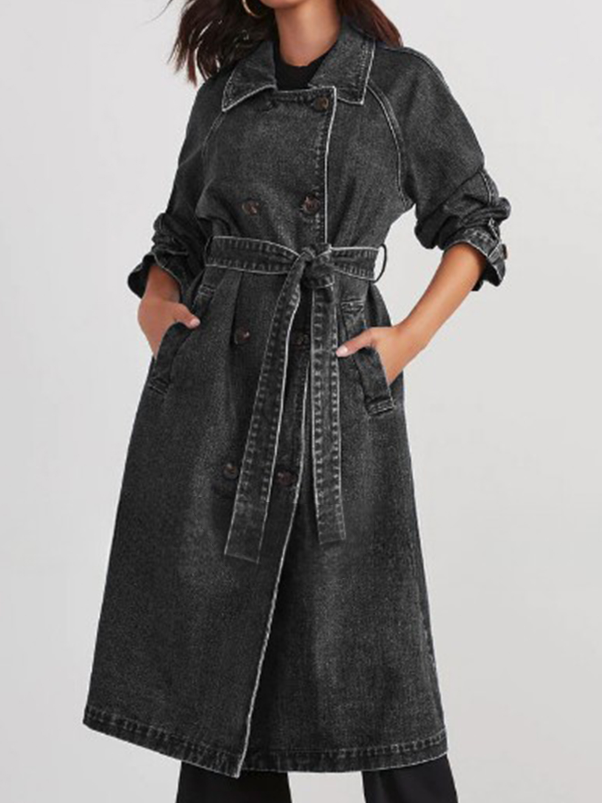 Women's Loose Denim Mid-length Coat