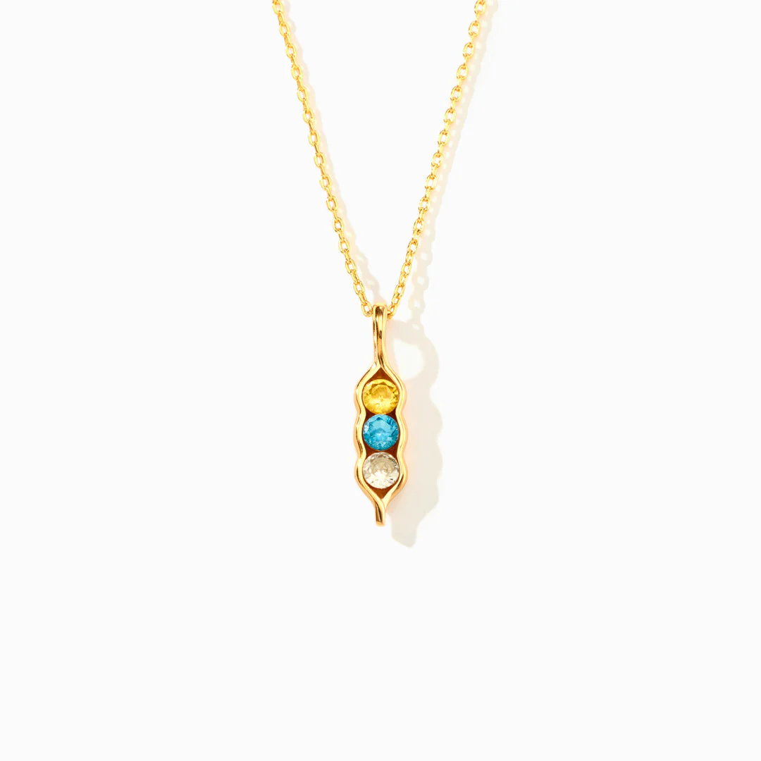 Hap-Pea Together Besties Forever 2-6 Birthstone Pea Pod Necklace