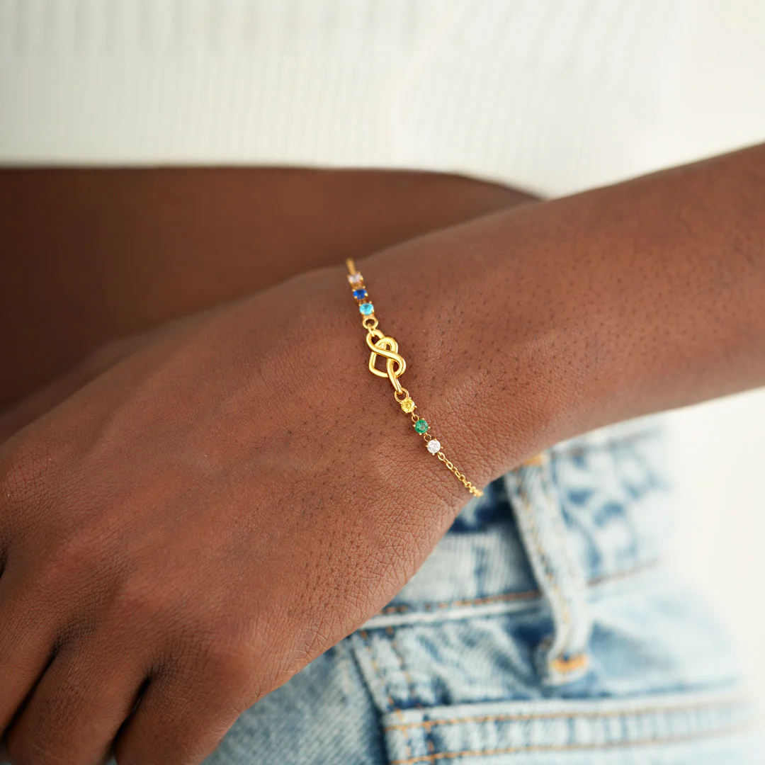 Keep Going You Are Not Alone 1-12 Birthstones Heart Knot Friendship Bracelet