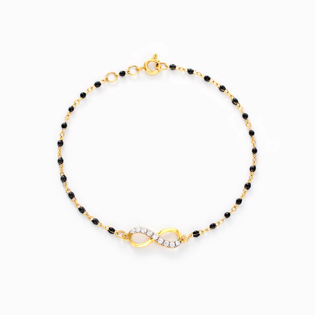 My Small Circle Of Female Friends Golden Infinity Beaded Bracelet