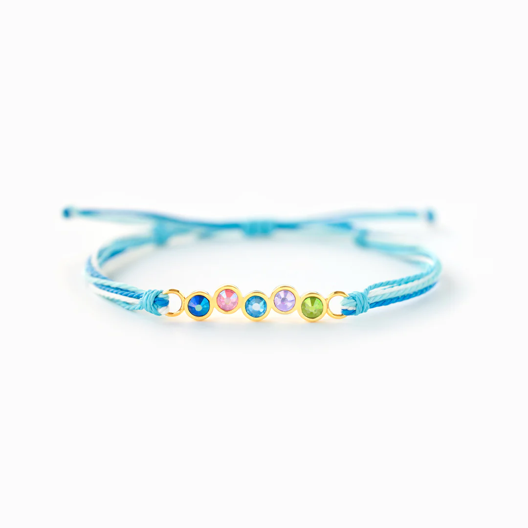 Keep Going You Are Not Alone 1-6 Crystal Birthstones Friendship Bracelet