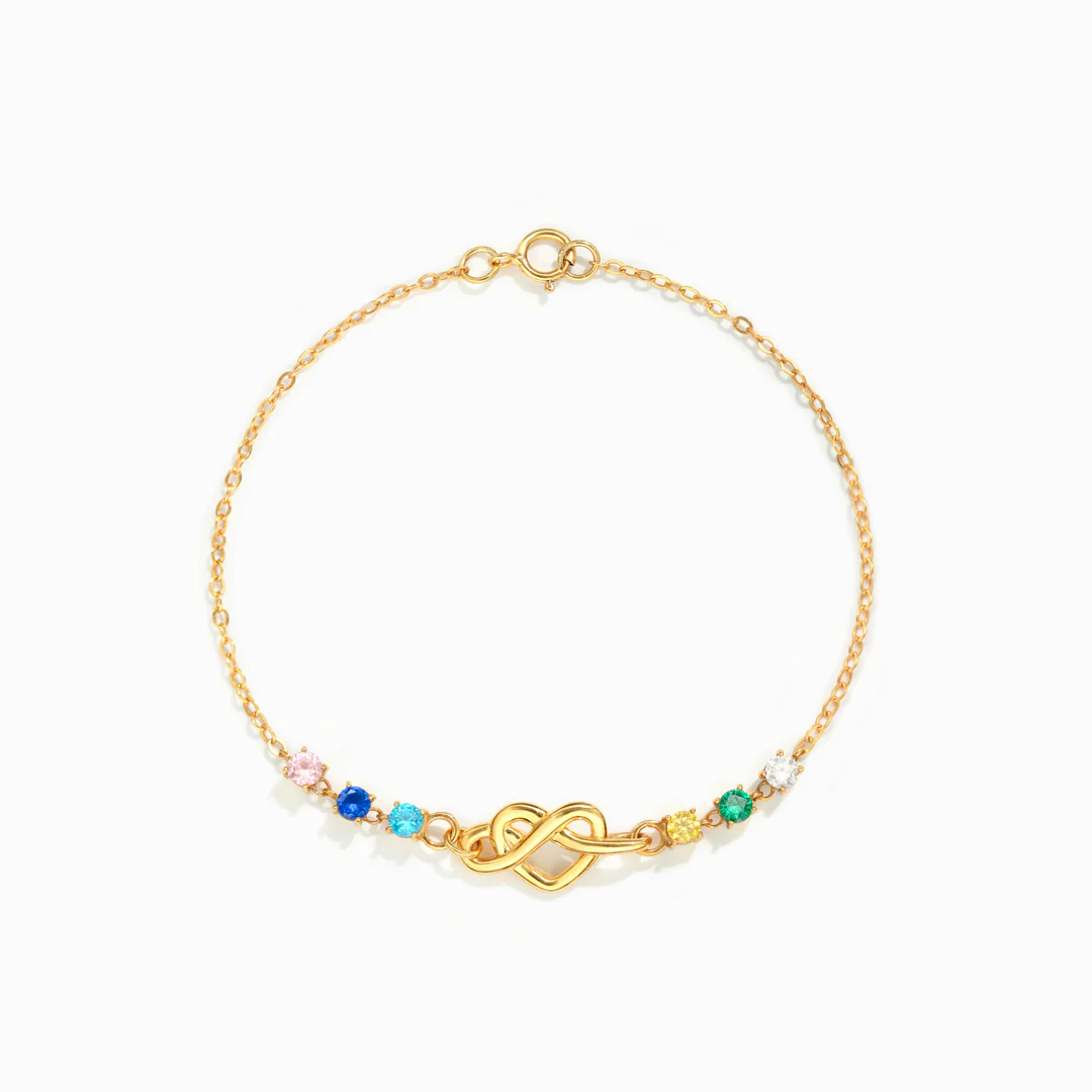 Keep Going You Are Not Alone 1-12 Birthstones Heart Knot Friendship Bracelet