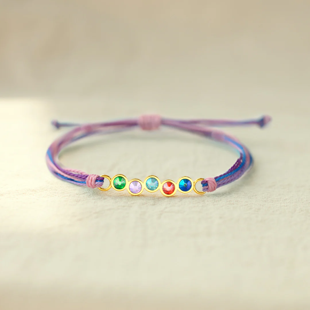 Keep Going You Are Not Alone 1-6 Crystal Birthstones Friendship Bracelet