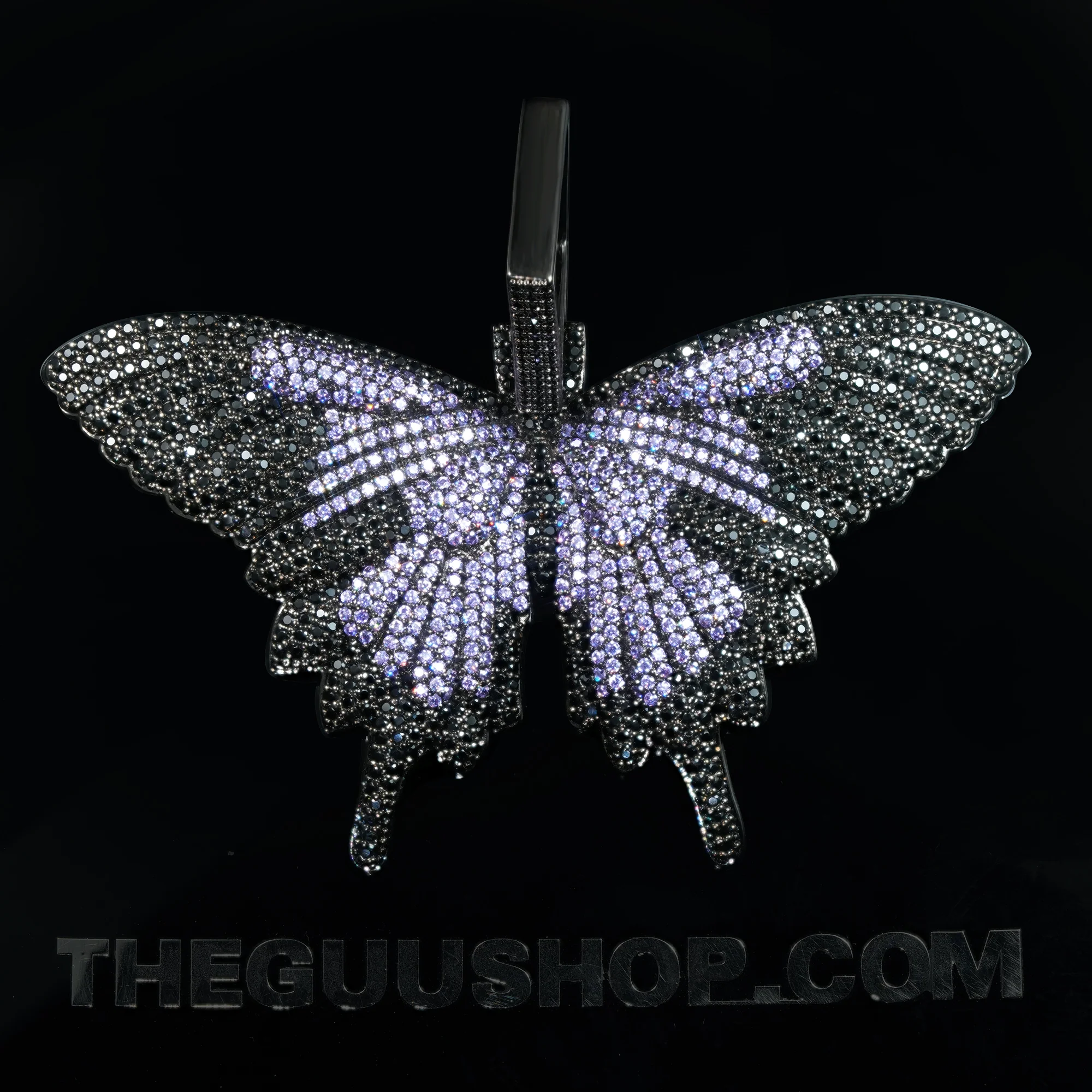 18K Gold-Plated Micro-inlay AAA CZ Butterfly Pendant Necklace