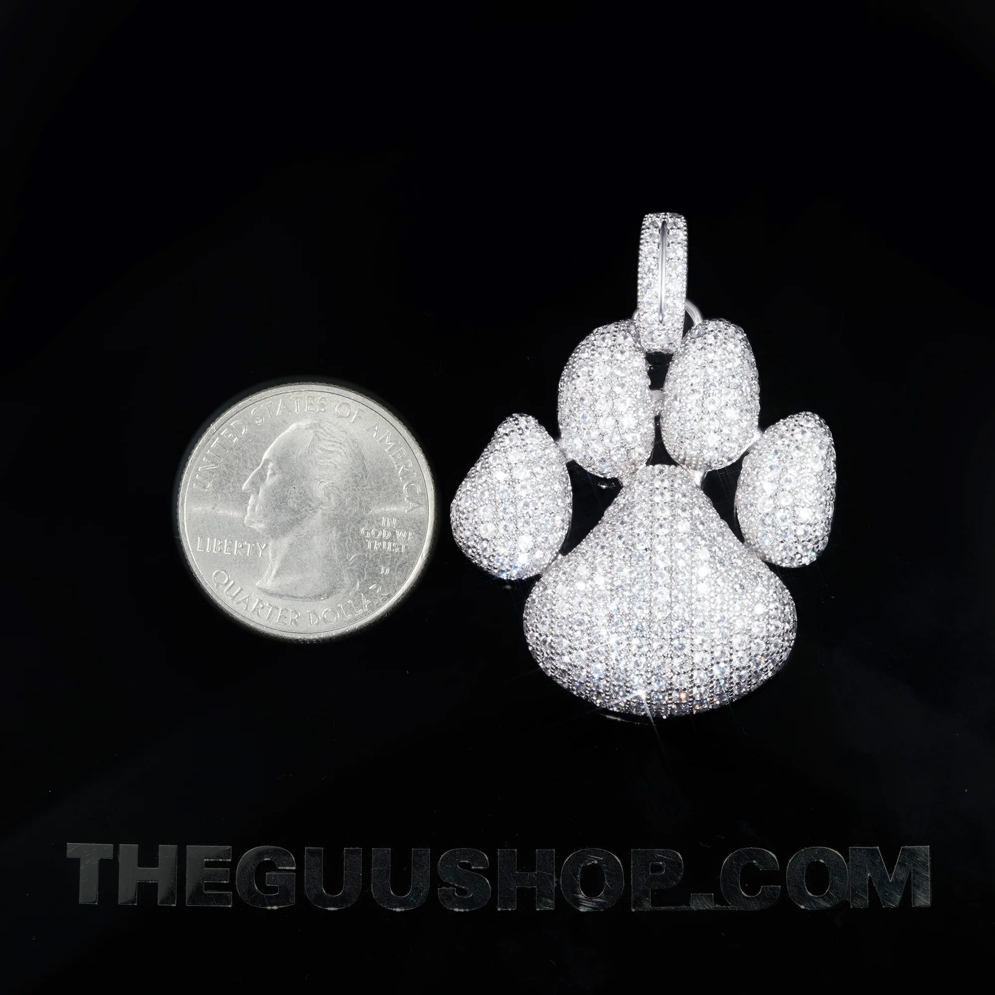 Official Limited 18K Gold-Plated Micro-inlay AAA CZ Paw Print Pendant