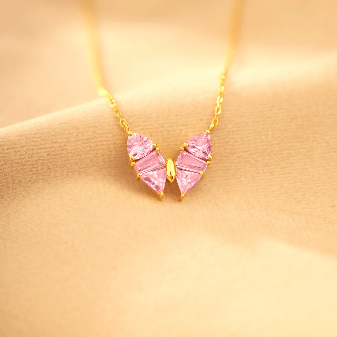 She Made Broken Beautiful Radiant Butterfly Necklace
