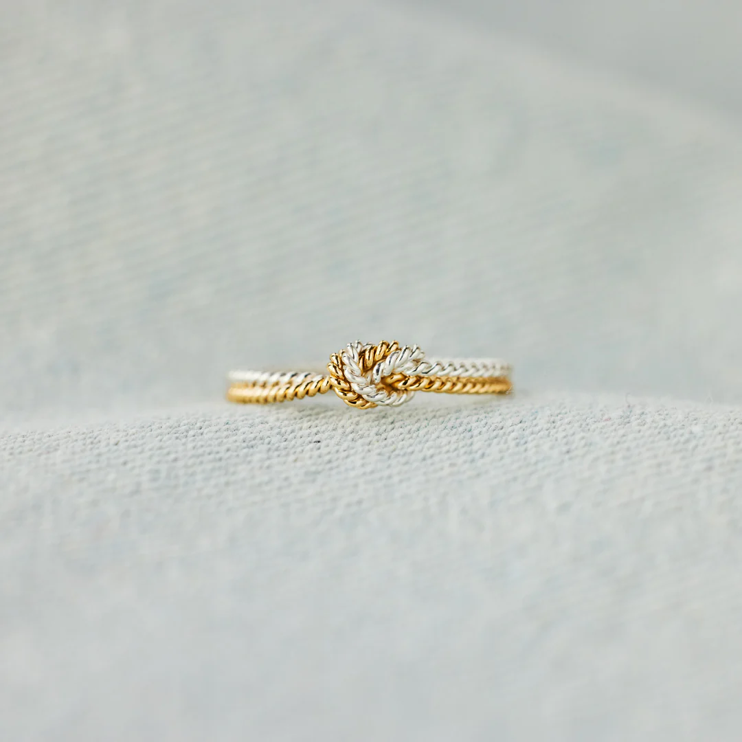 Mother & Daughter Bond Handcrafted Two Strand Knot Ring