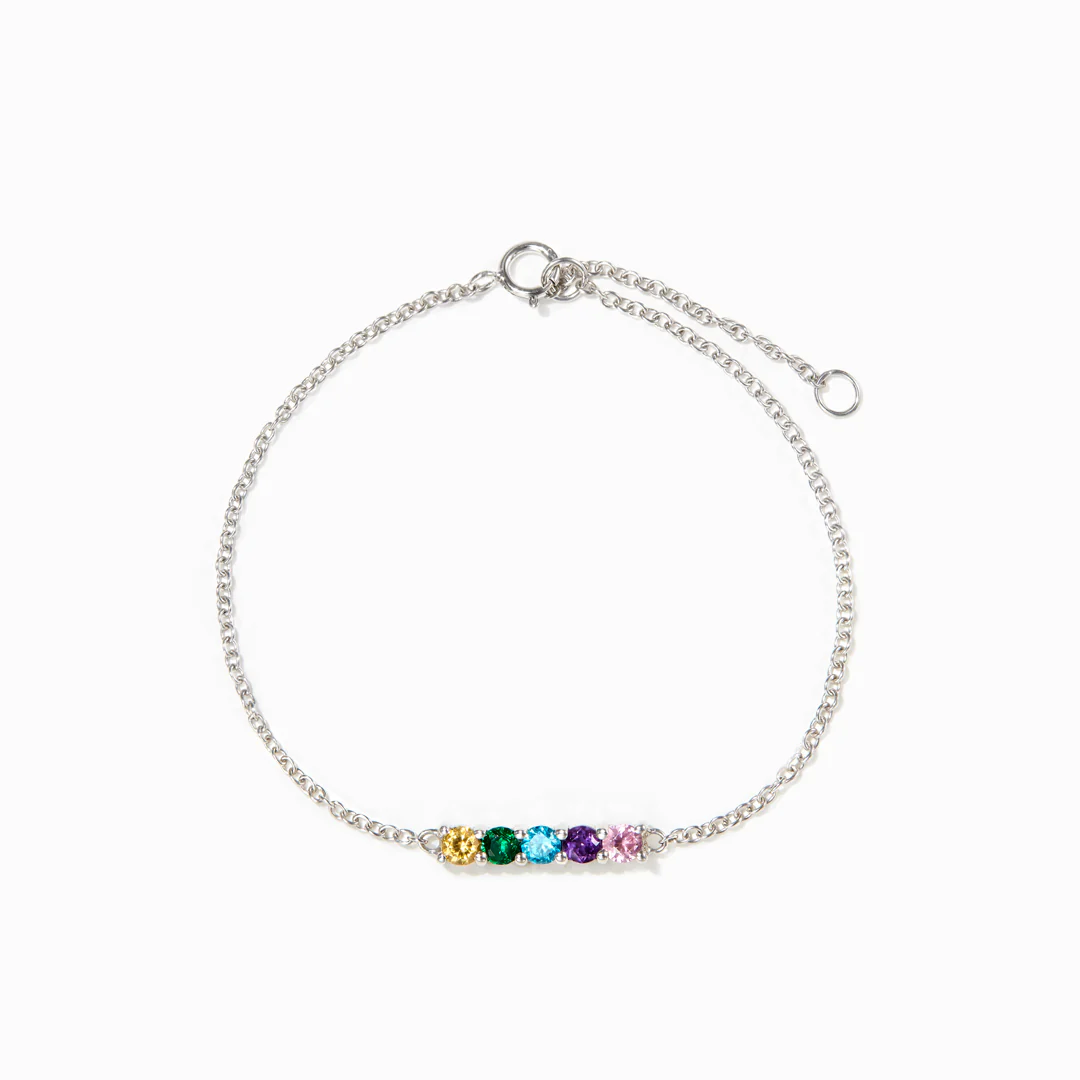 Keep Going You Are Not Alone 2-8 Birthstones Bracelet