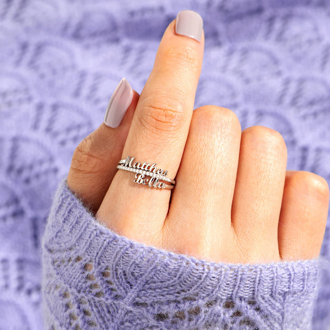 I Choose You Custom Two Names Ring