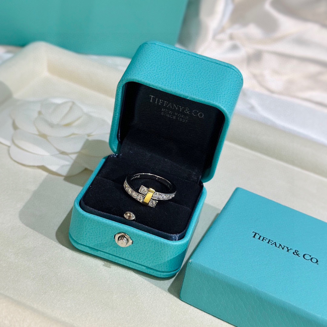 Tiffany rings crossover bicolor 6/7/8/9 Jewelry